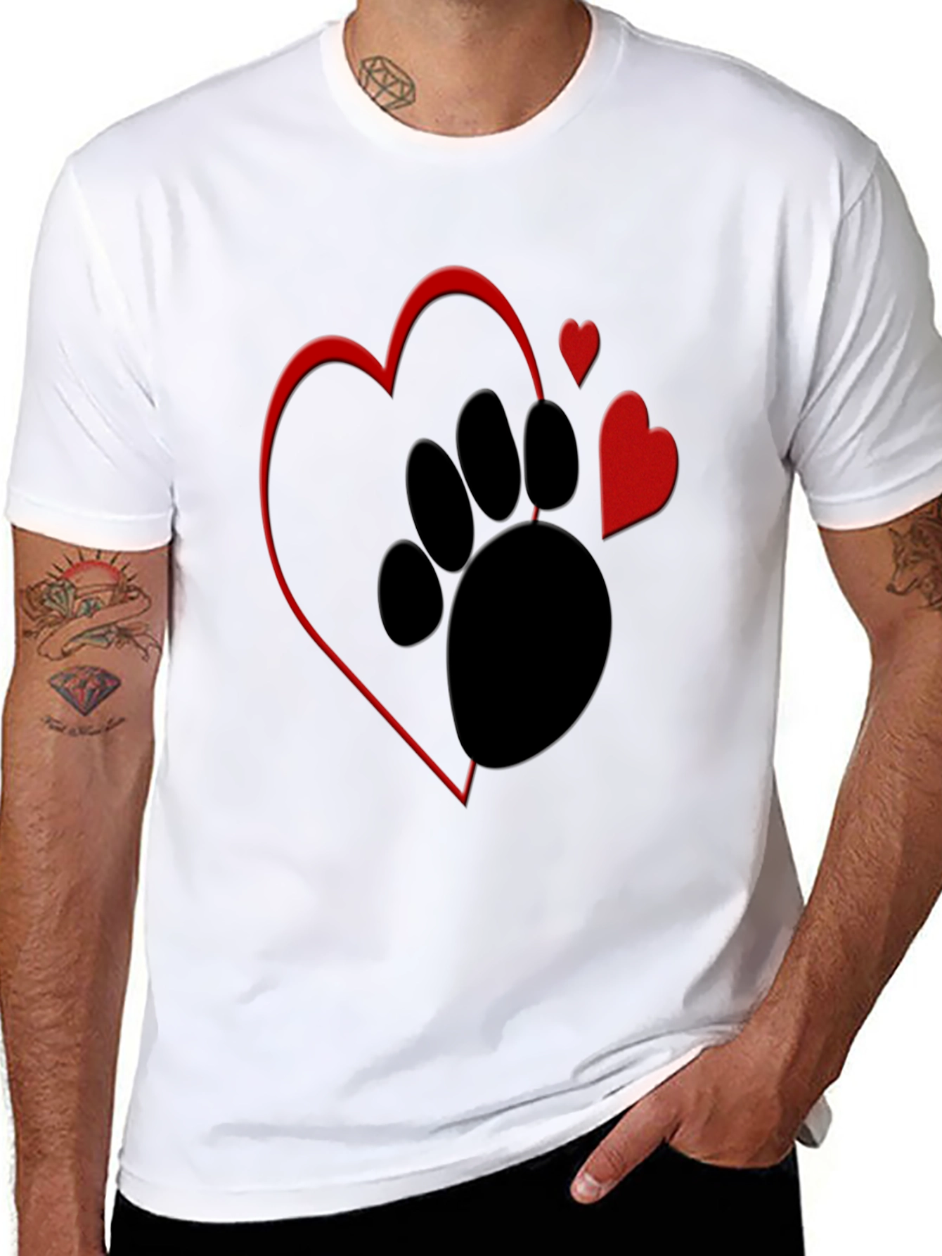 Dog Paw Heart Graphic Tee
