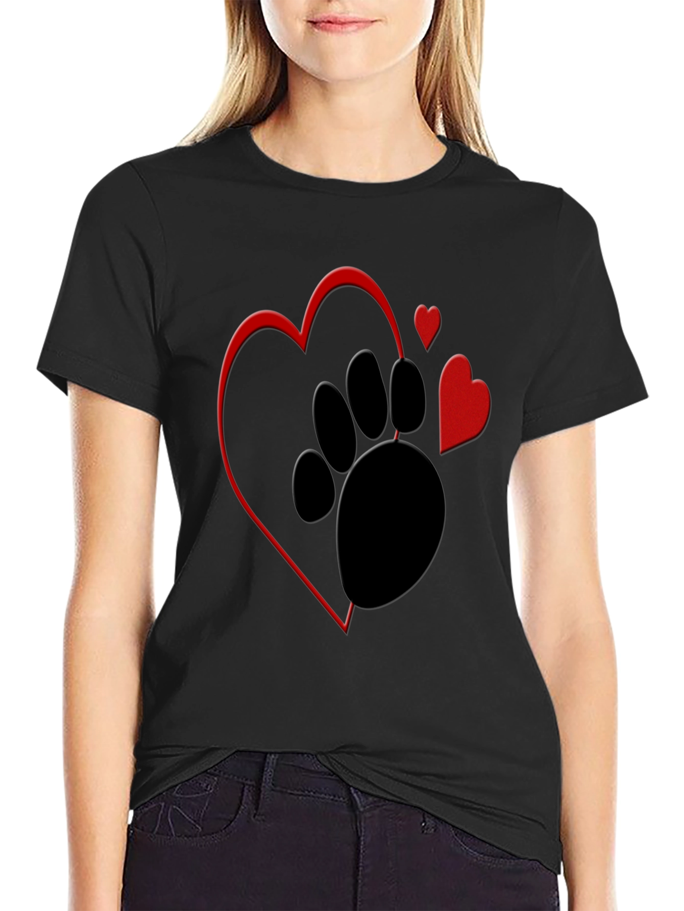 Dog Paw Heart Graphic Tee