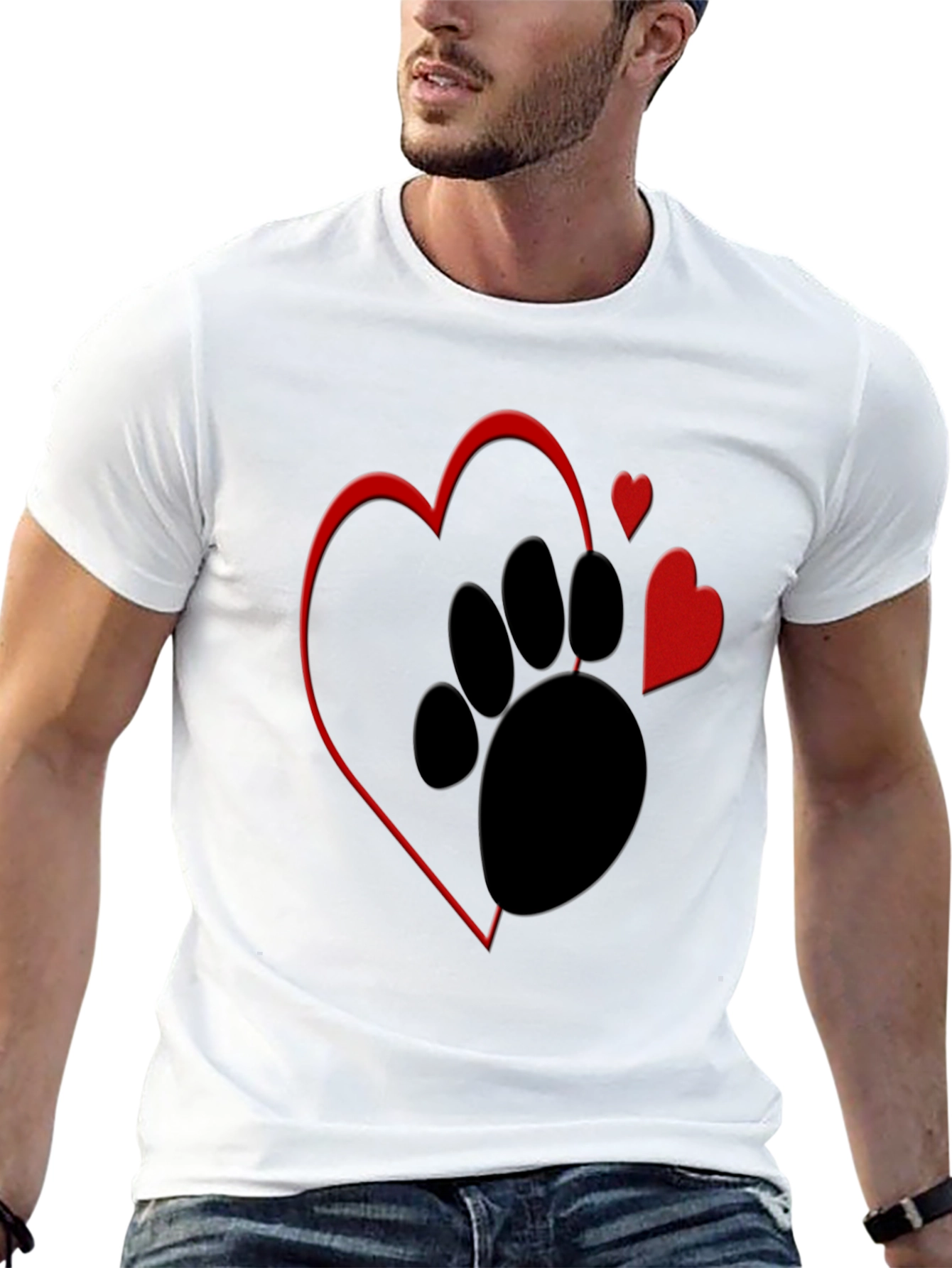 Dog Paw Heart Graphic Tee