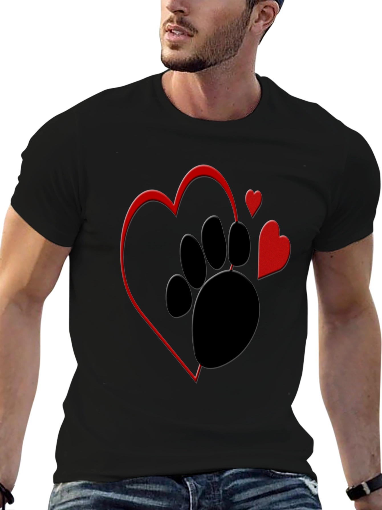 Dog Paw Heart Graphic Tee