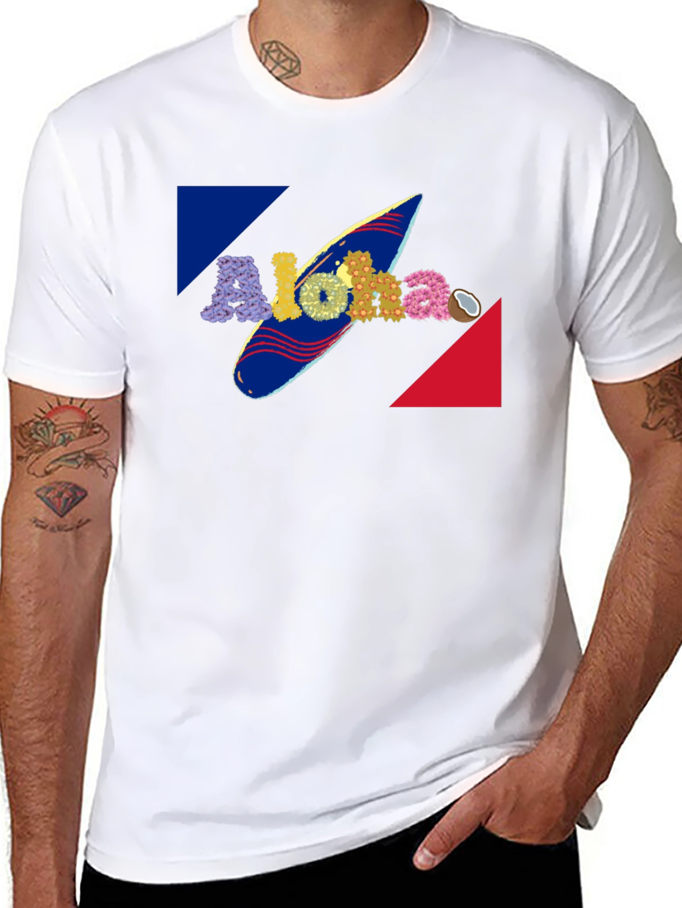 Aloha Surfboard Graphic Tee - Tropical Vibe