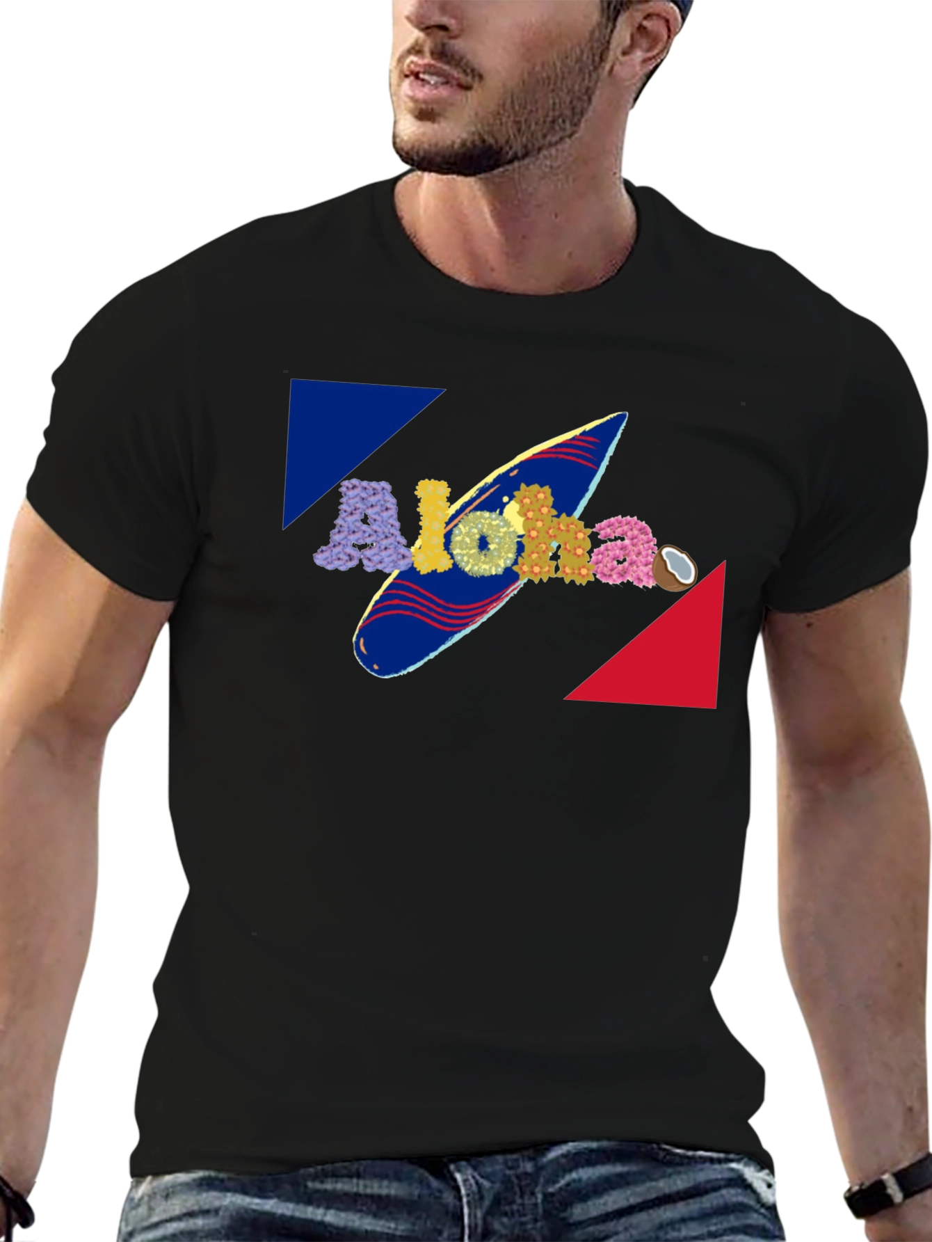 Aloha Surfboard Graphic Tee - Tropical Vibe
