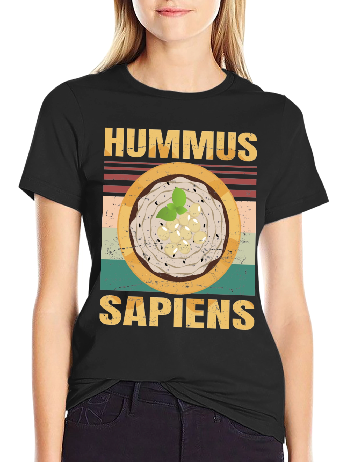 Hummus Sapiens Graphic Tee - Funny Food Lovers T-Shirt