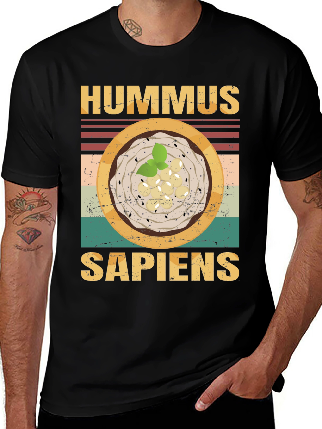 Hummus Sapiens Graphic Tee - Funny Food Lovers T-Shirt