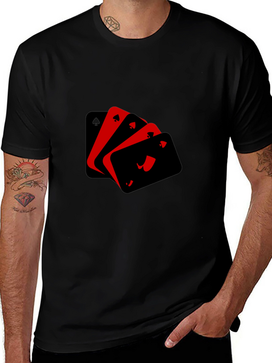 Ace Playing Cards Graphic Black T-Shirt