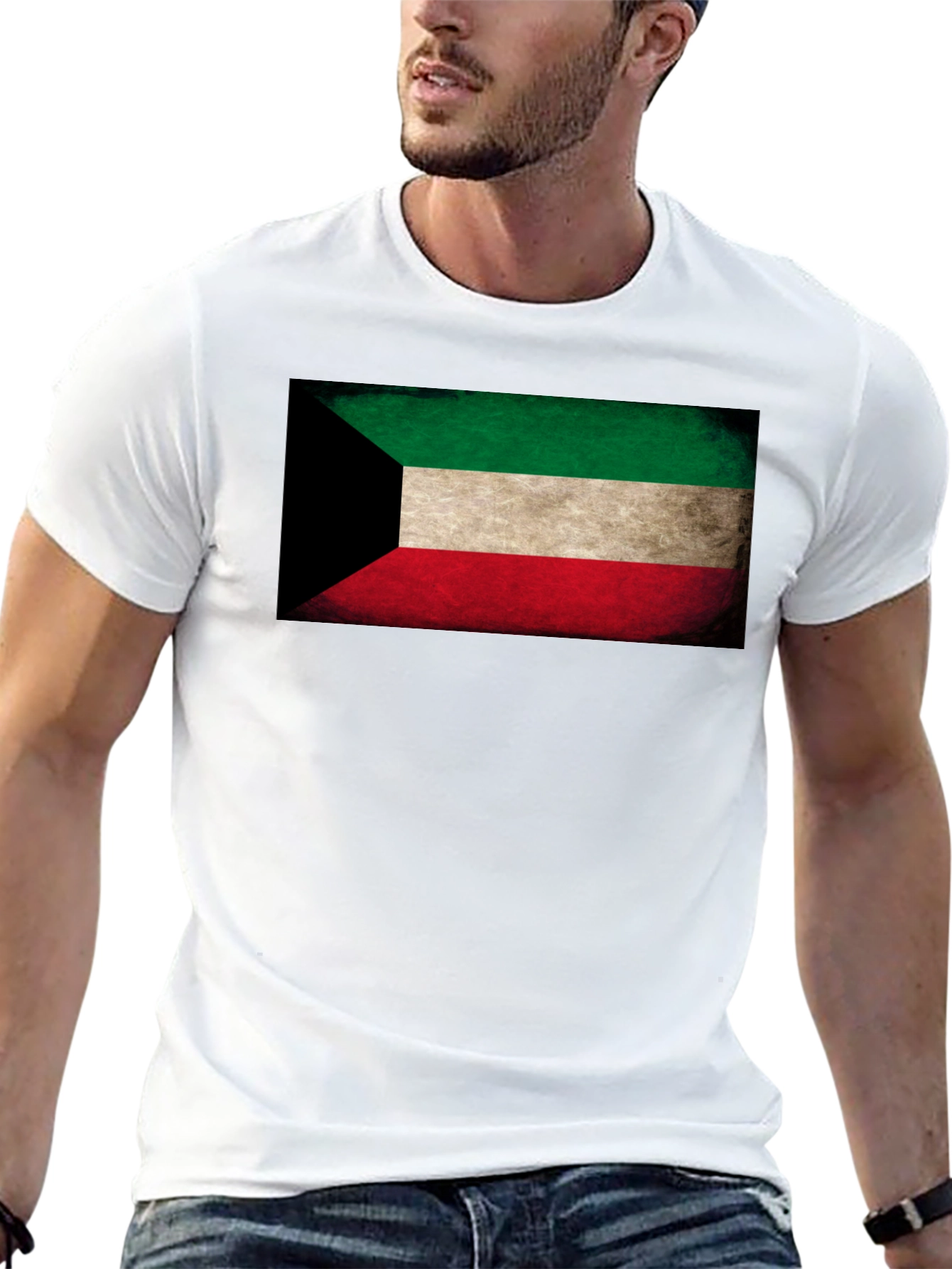 Kuwait Flag T-Shirt - Distressed Design