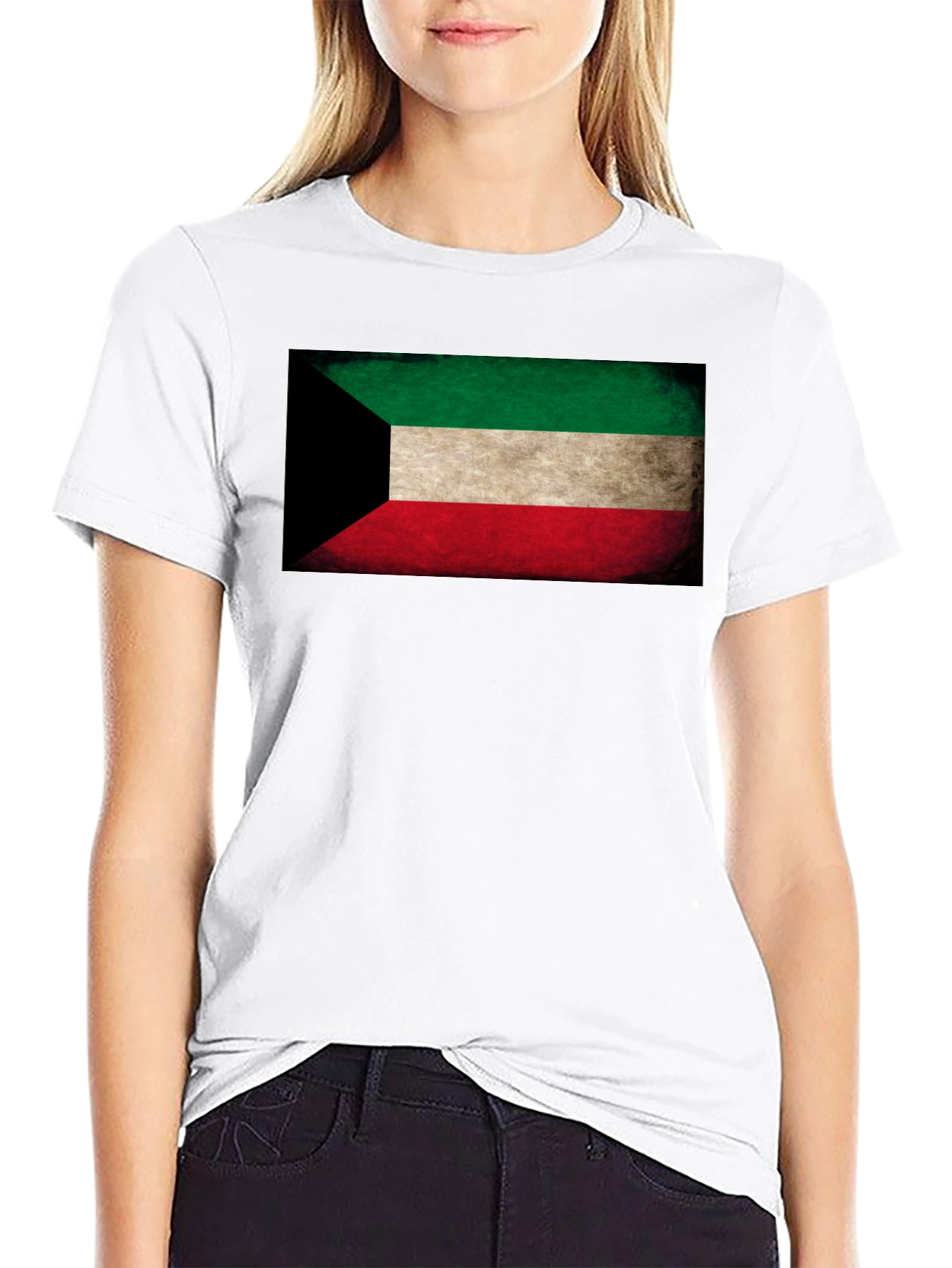 Kuwait Flag T-Shirt - Distressed Design