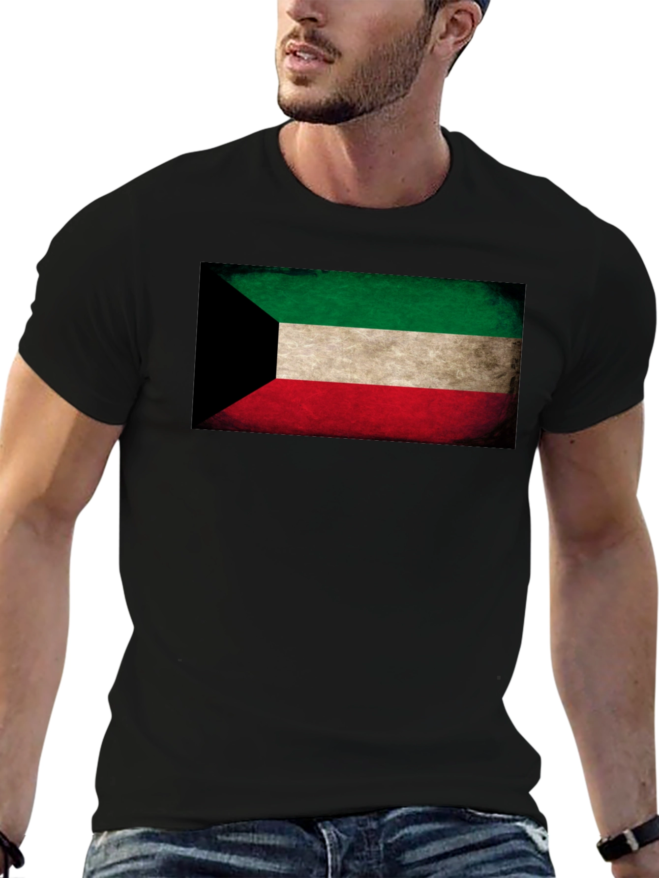 Kuwait Flag T-Shirt - Distressed Design