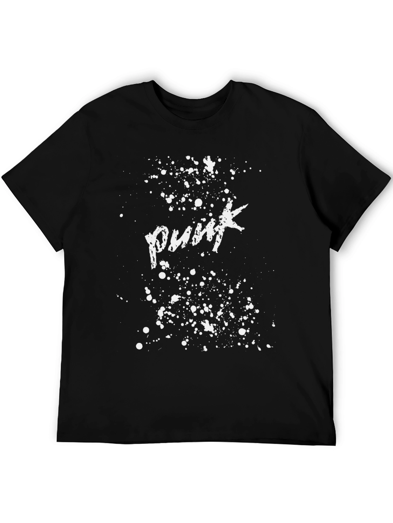 Punk Splatter Print Tee - Black