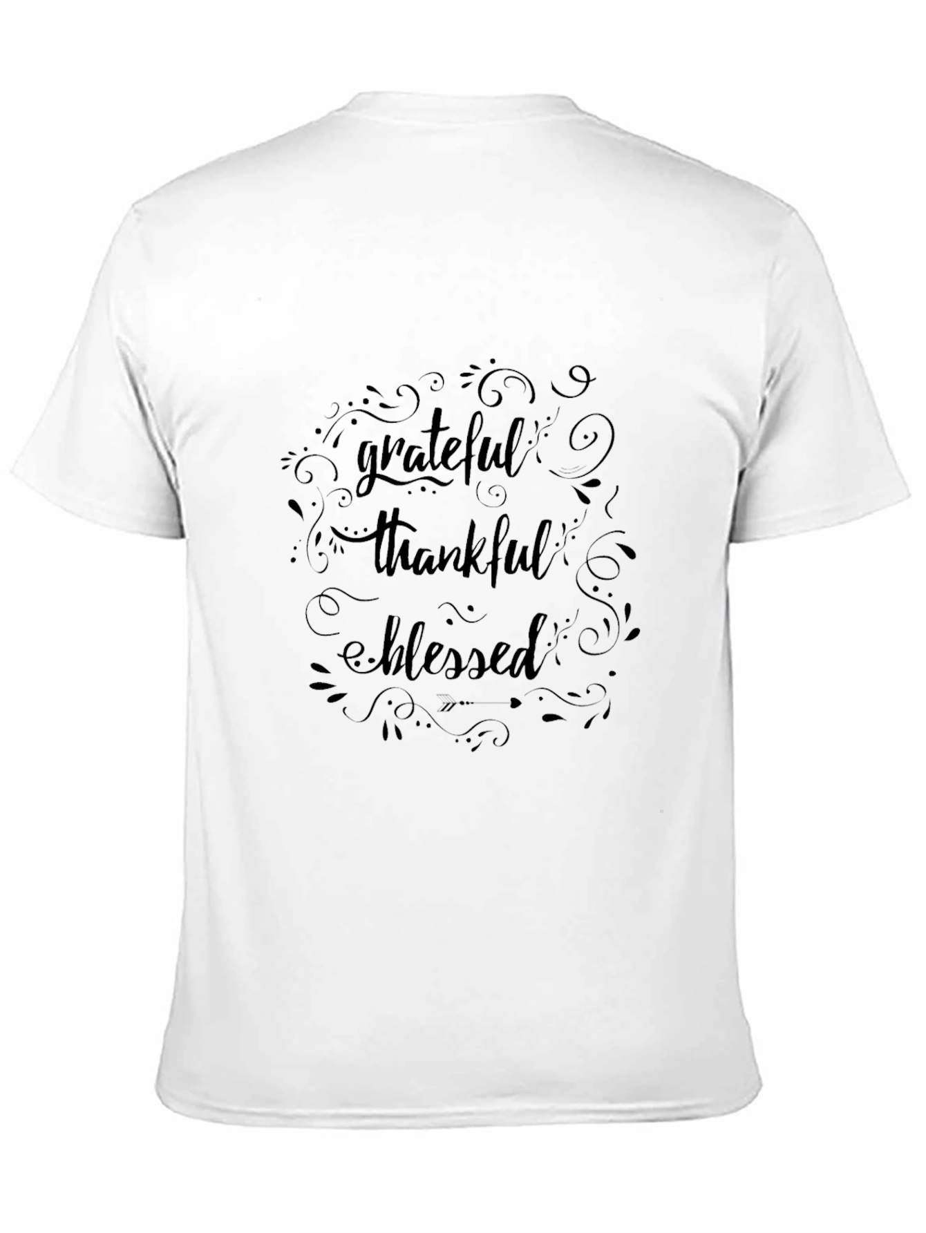 Grateful Thankful Blessed Black Graphic Tee Shirt