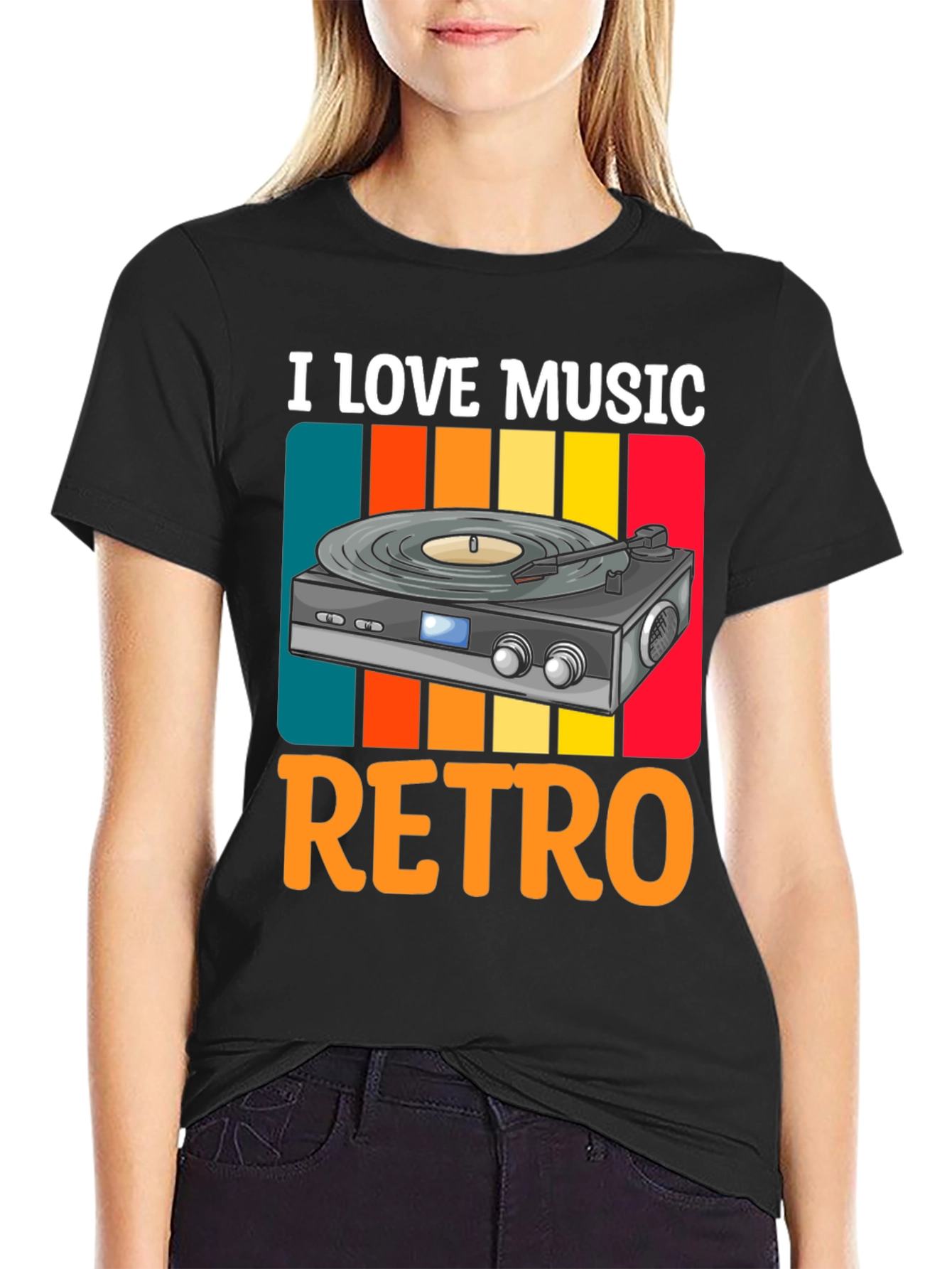 Retro Music Lover Graphic T-Shirt