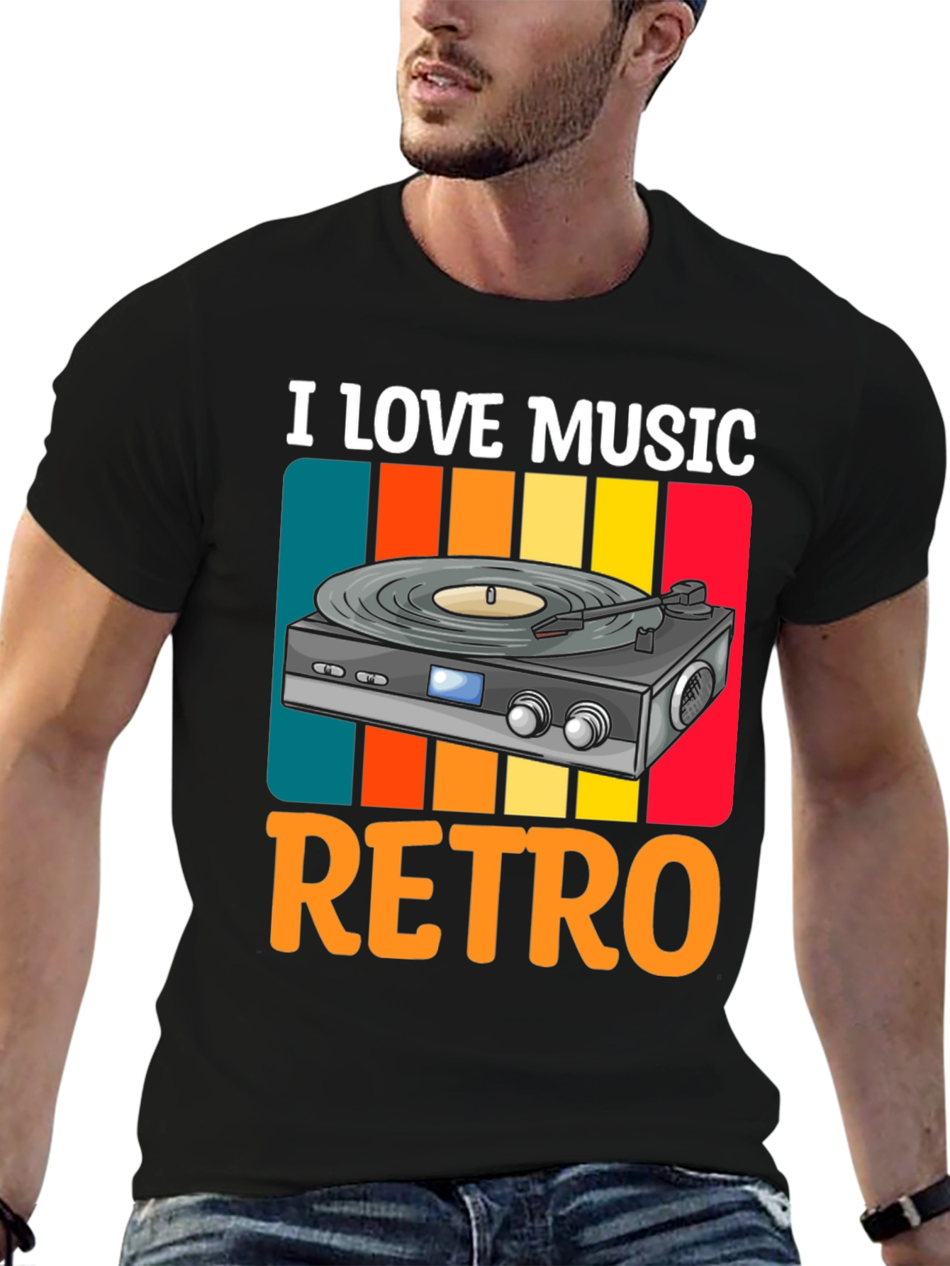 Retro Music Lover Graphic T-Shirt