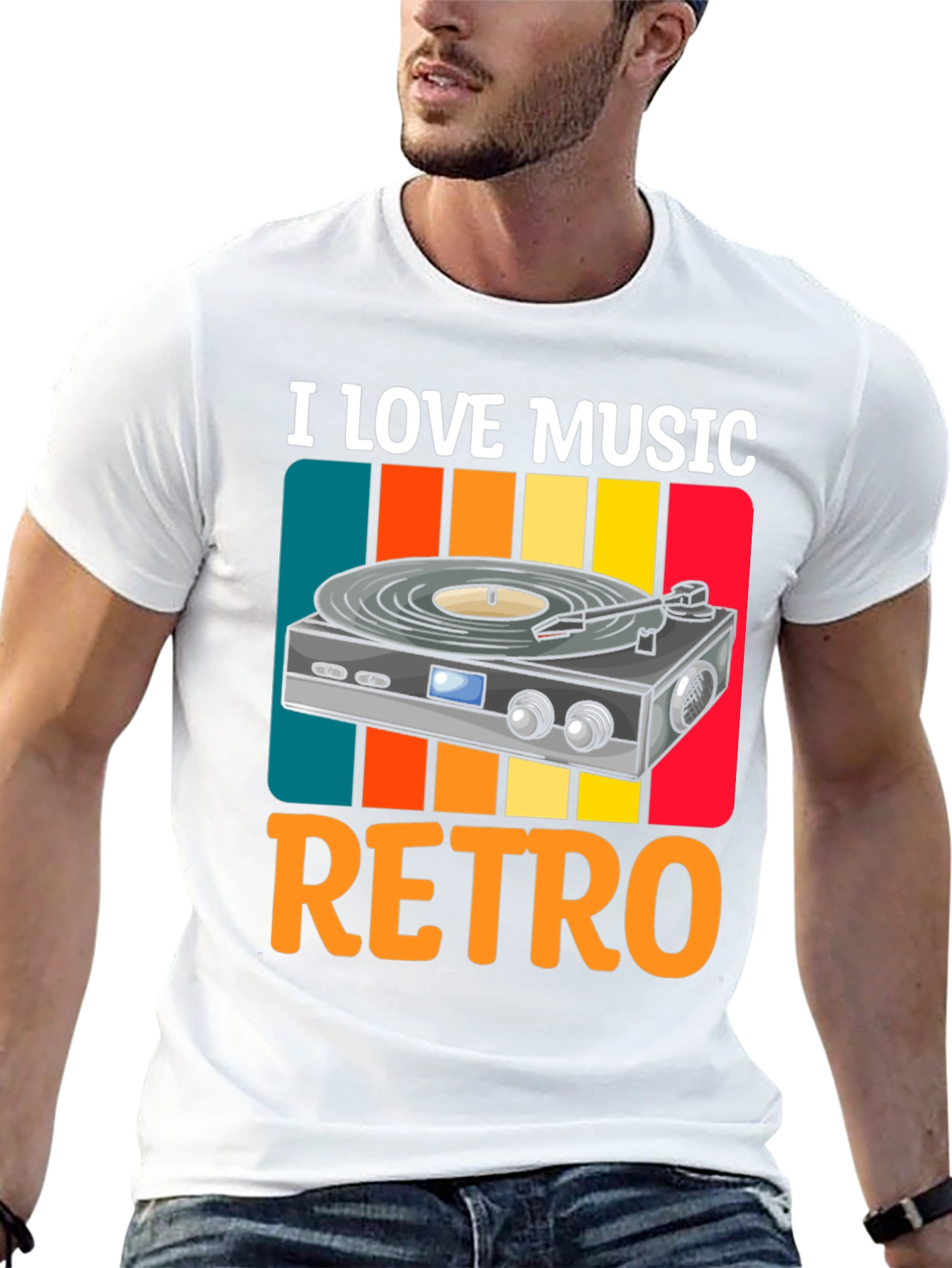 Retro Music Lover Graphic T-Shirt