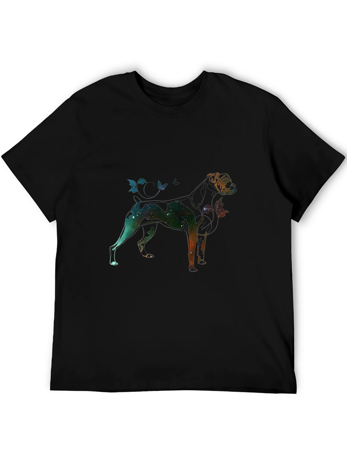 Galaxy Dog Graphic Tee - Black Unisex T-Shirt