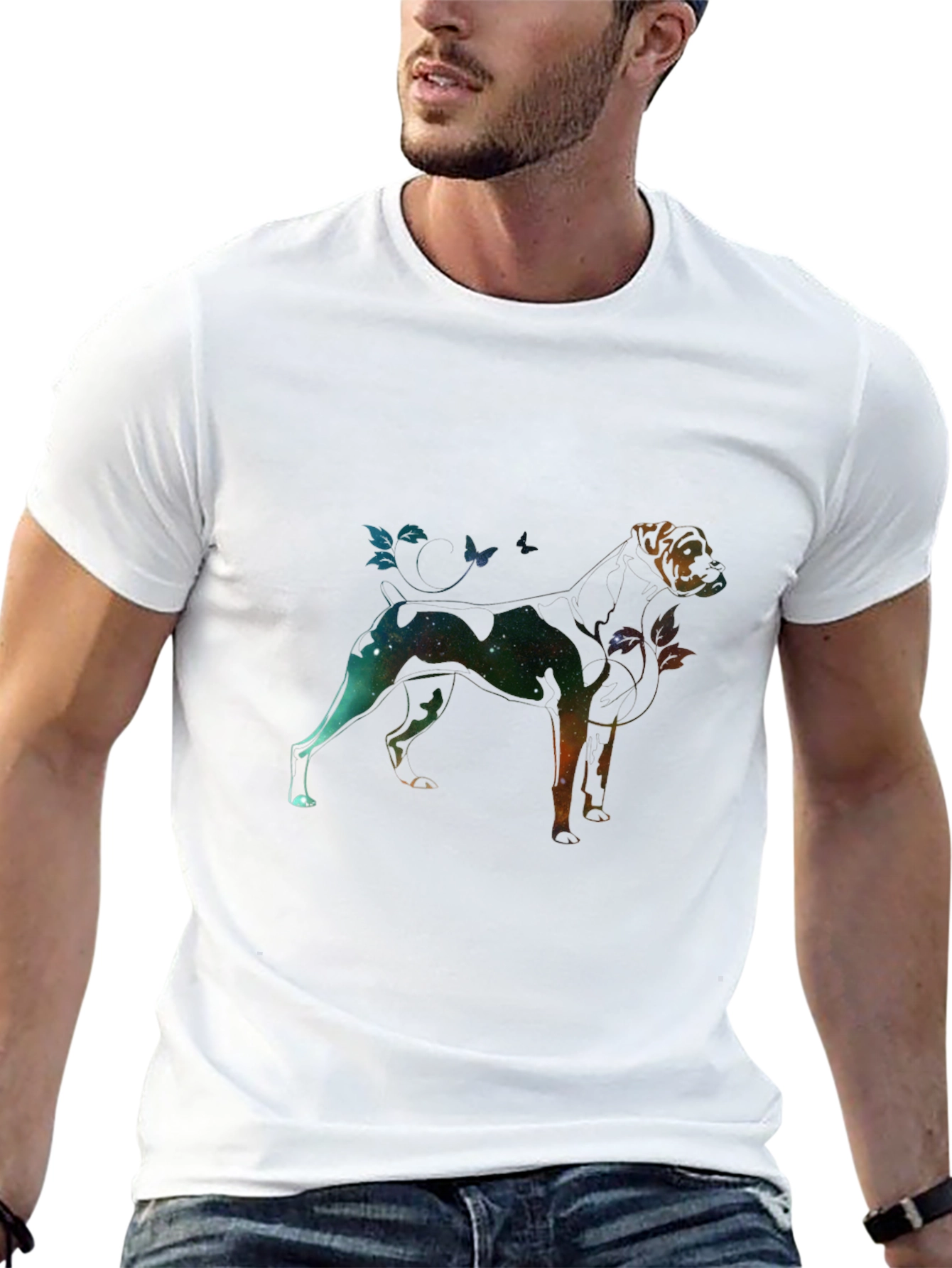 Galaxy Dog Graphic Tee - Black Unisex T-Shirt