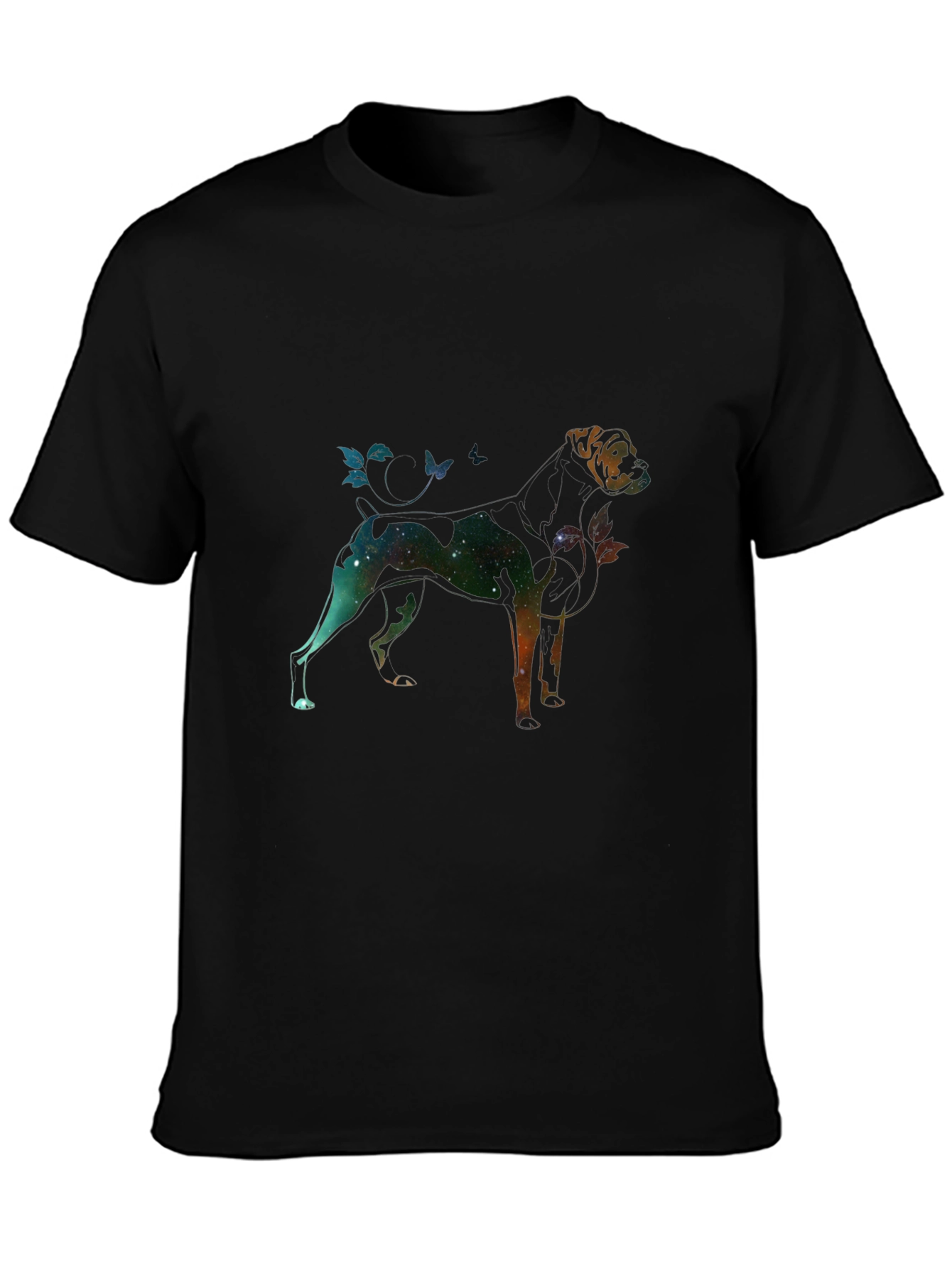 Galaxy Dog Graphic Tee - Black Unisex T-Shirt