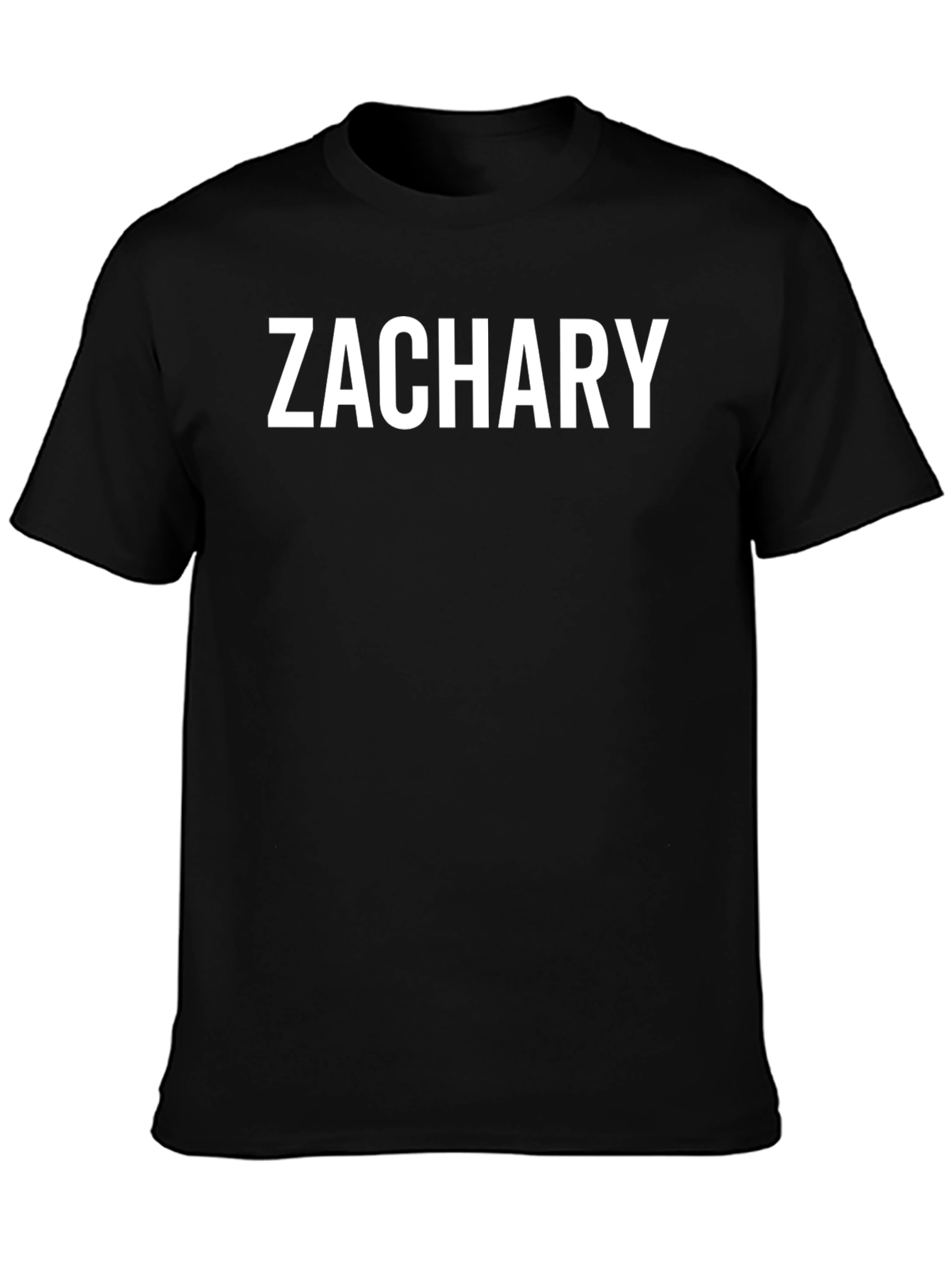 Zachary Text Tee - Stylish Personalized Black T-Shirt