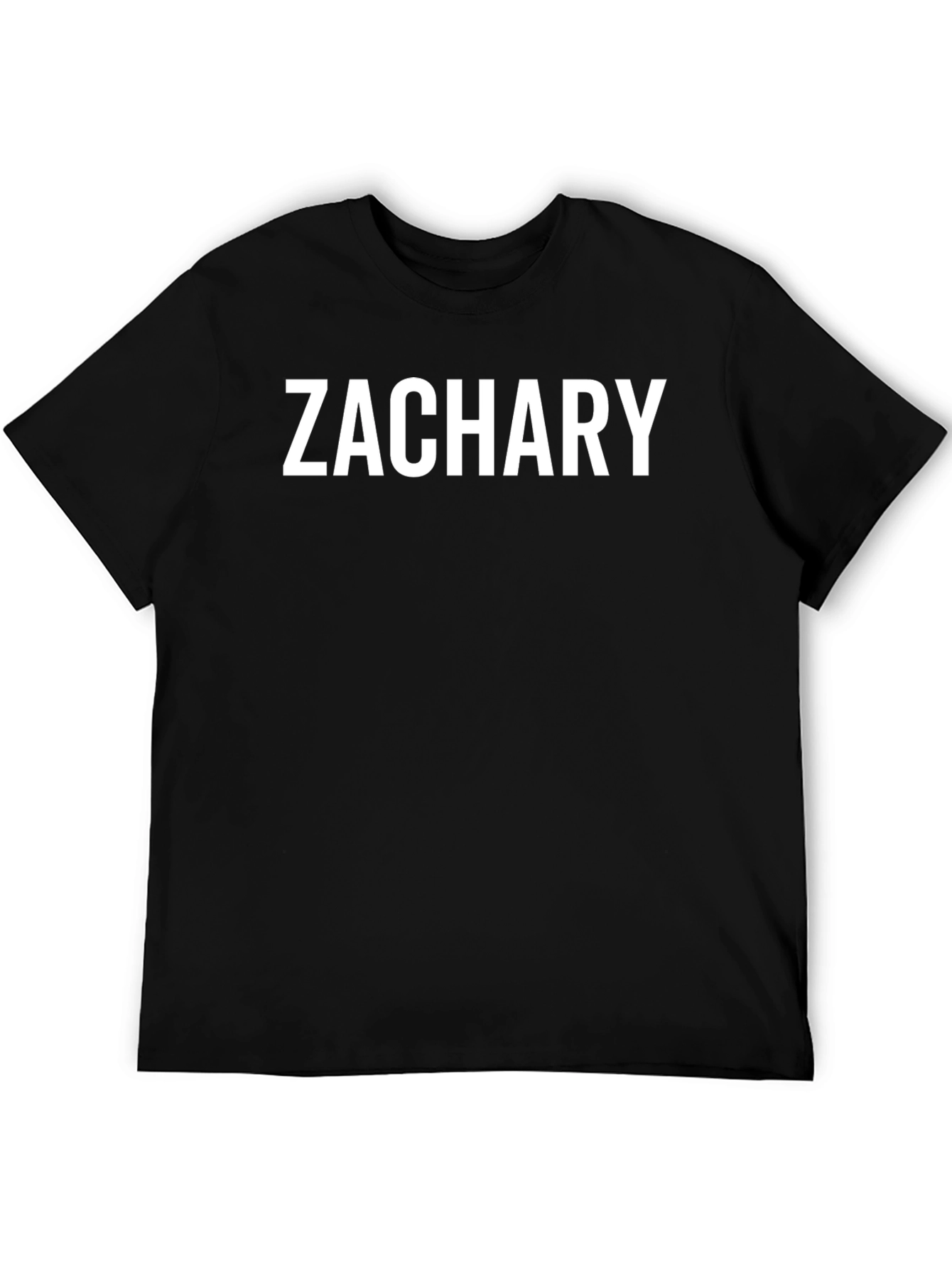 Zachary Text Tee - Stylish Personalized Black T-Shirt