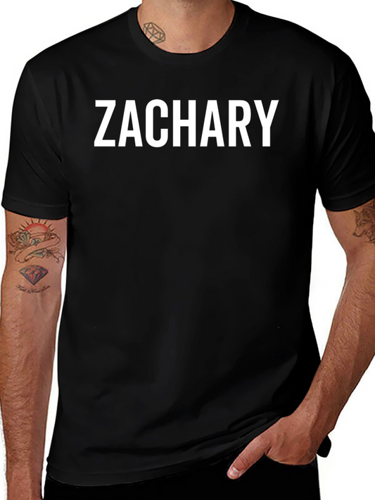 Zachary Text Tee - Stylish Personalized Black T-Shirt