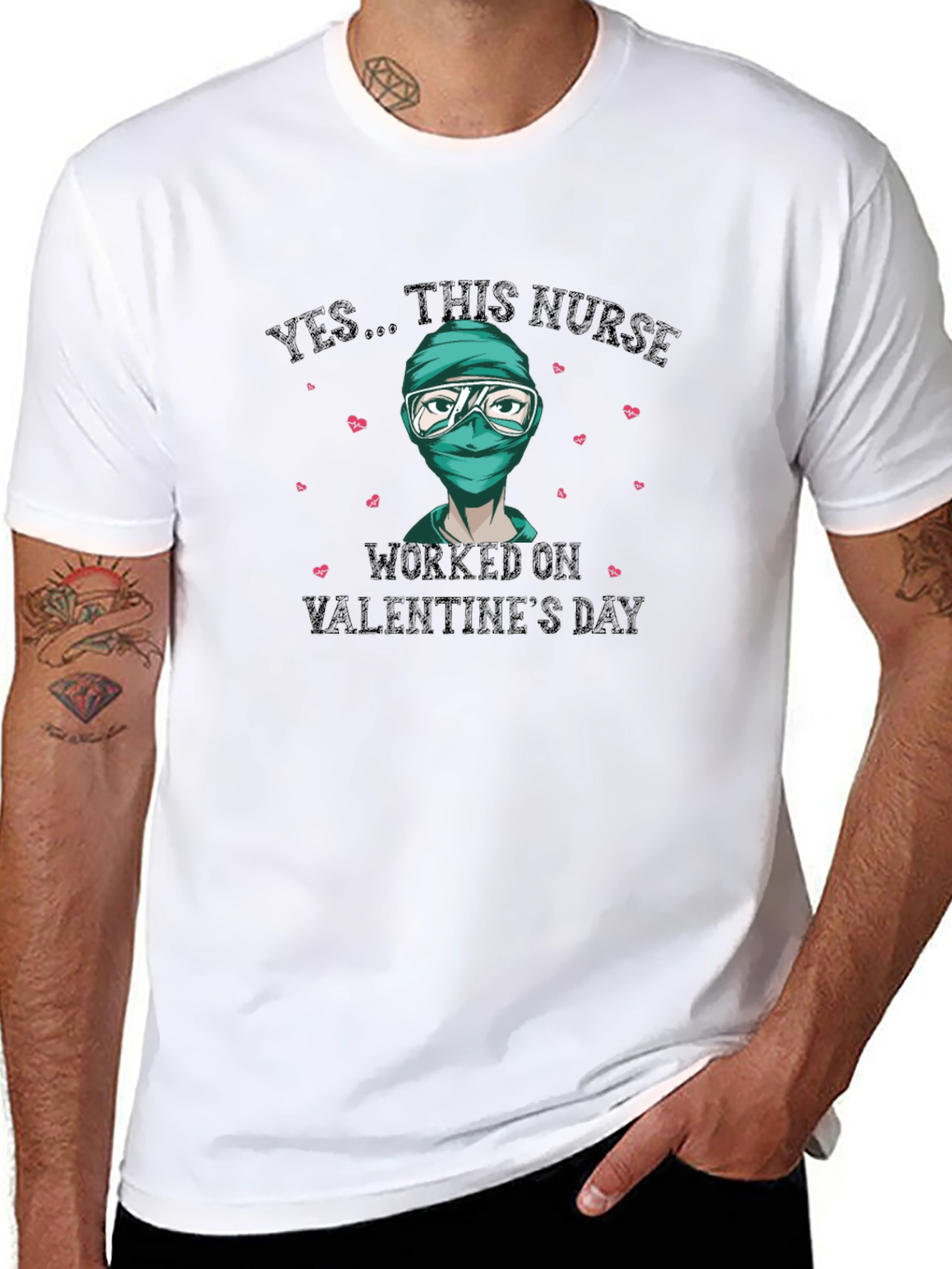 Valentines Day Nurse T-Shirt - Essential Worker Tee