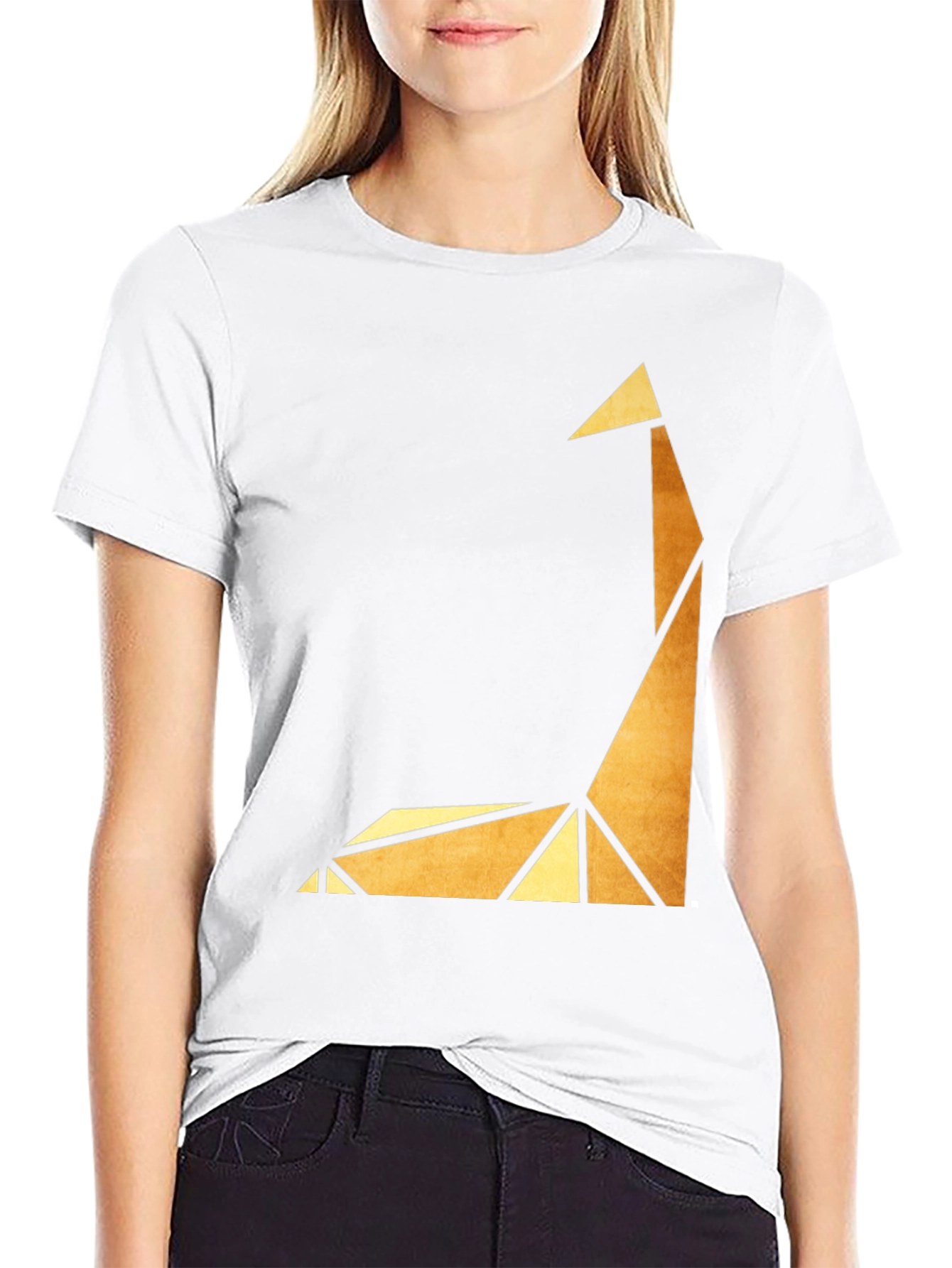Geometric Giraffe Graphic Tee - Modern Art Shirt