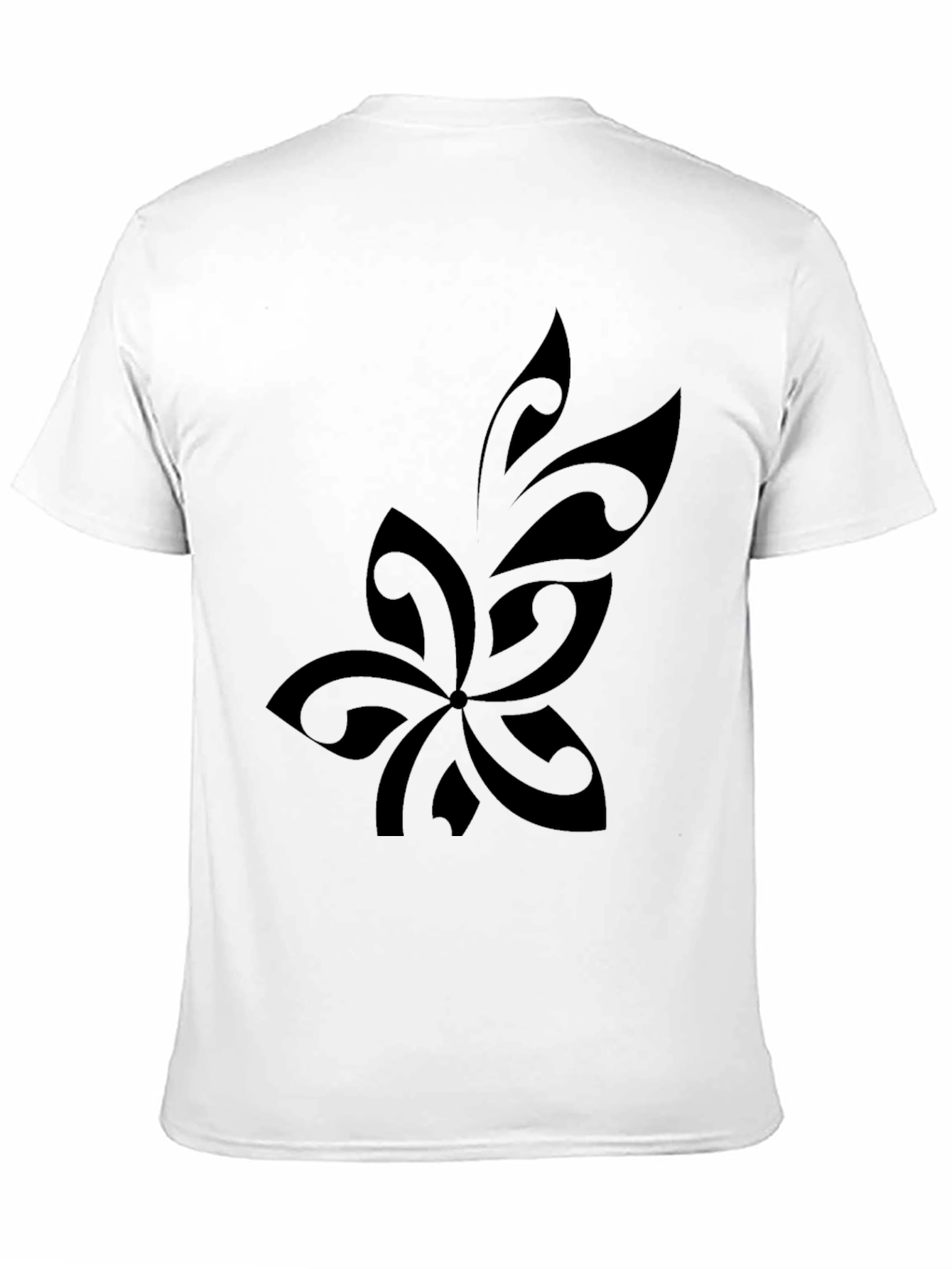 Mens Black Tribal Flower Graphic T-Shirt
