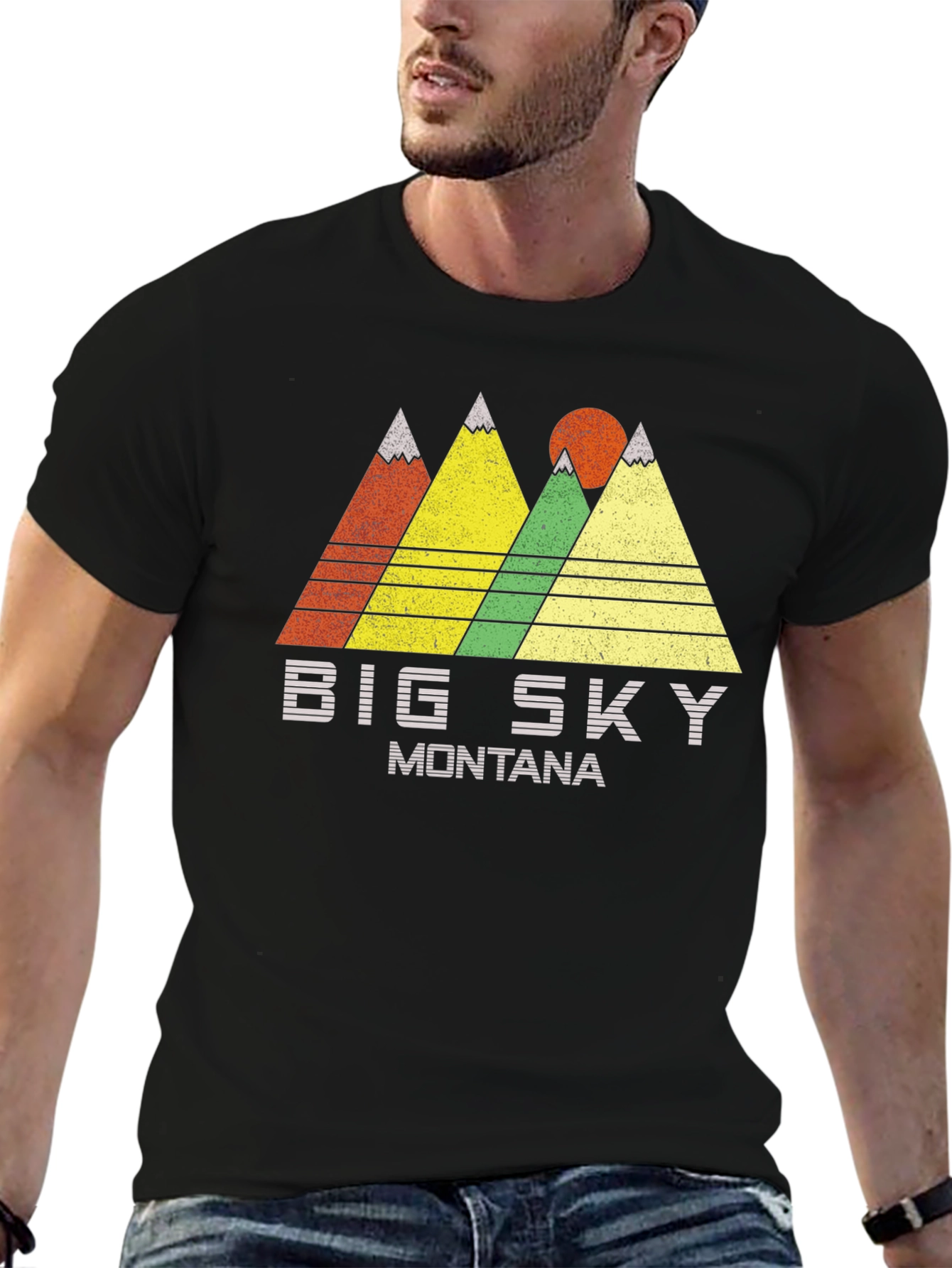 Big Sky Montana Graphic Tee Retro Mountain T-Shirt
