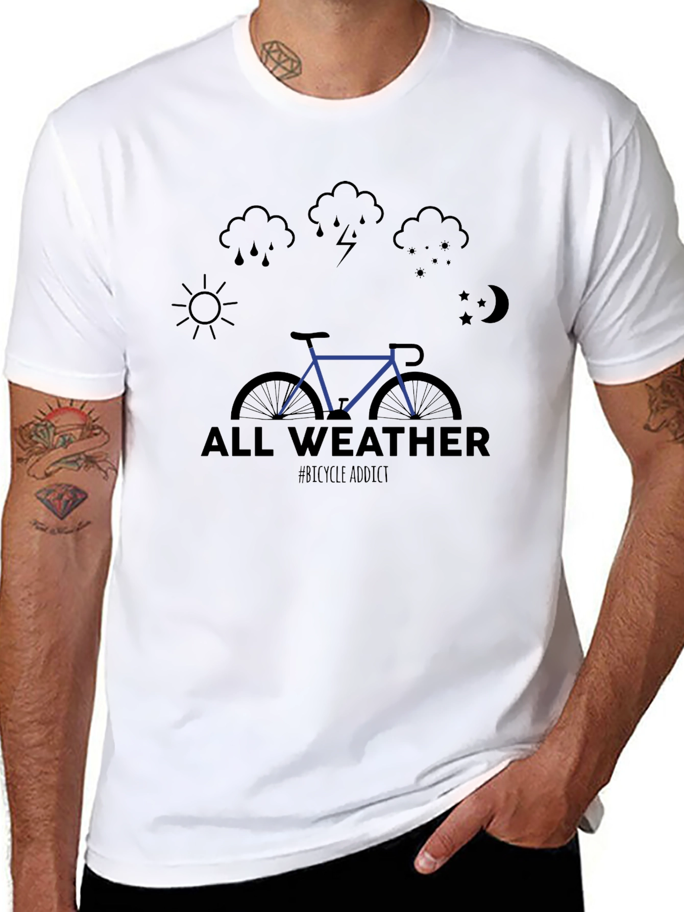 All Weather Bicycle Addict Graphic Tee