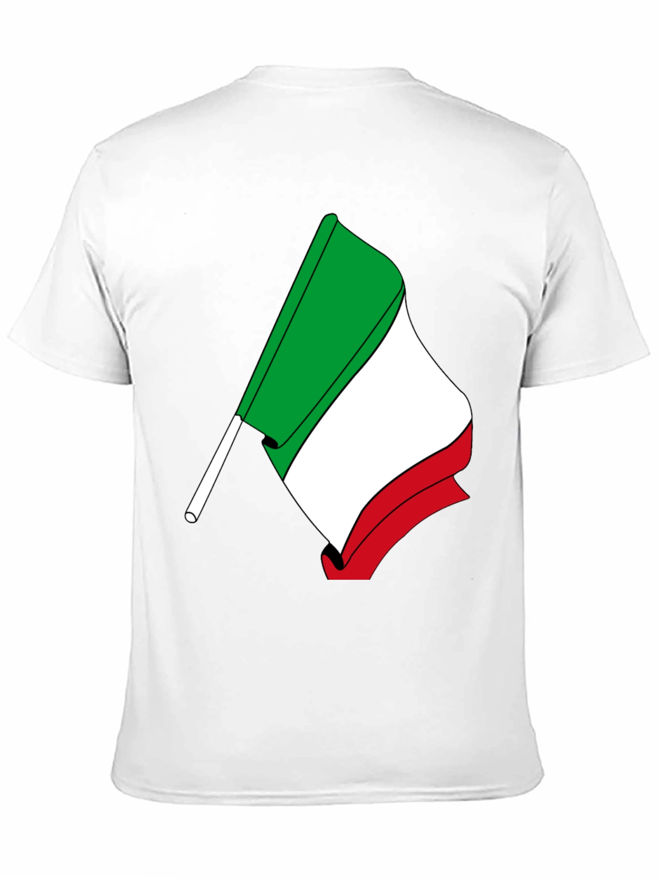 Italian Flag Graphic Tee - Black Cotton T-Shirt
