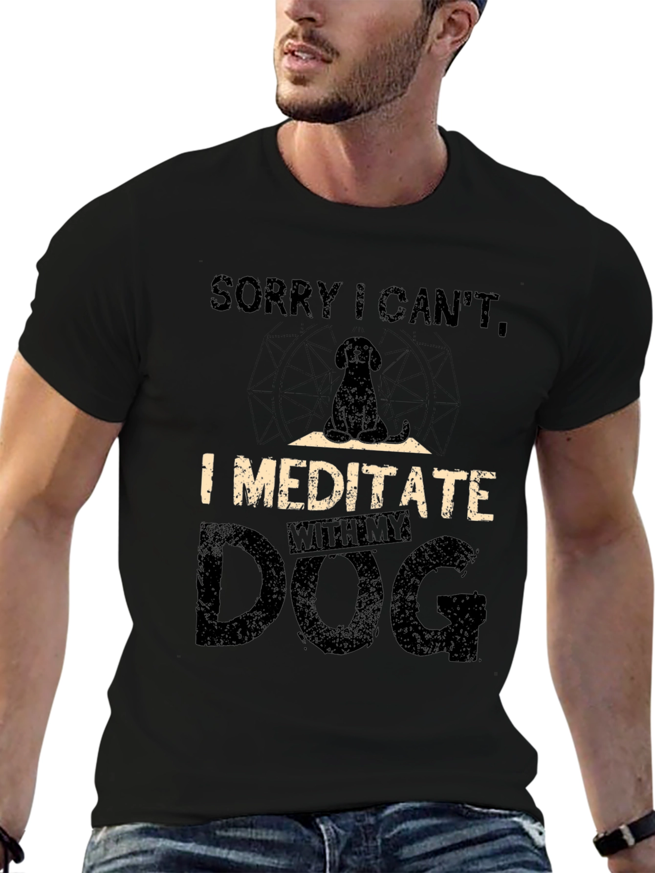 Meditate with My Dog T-Shirt - Black