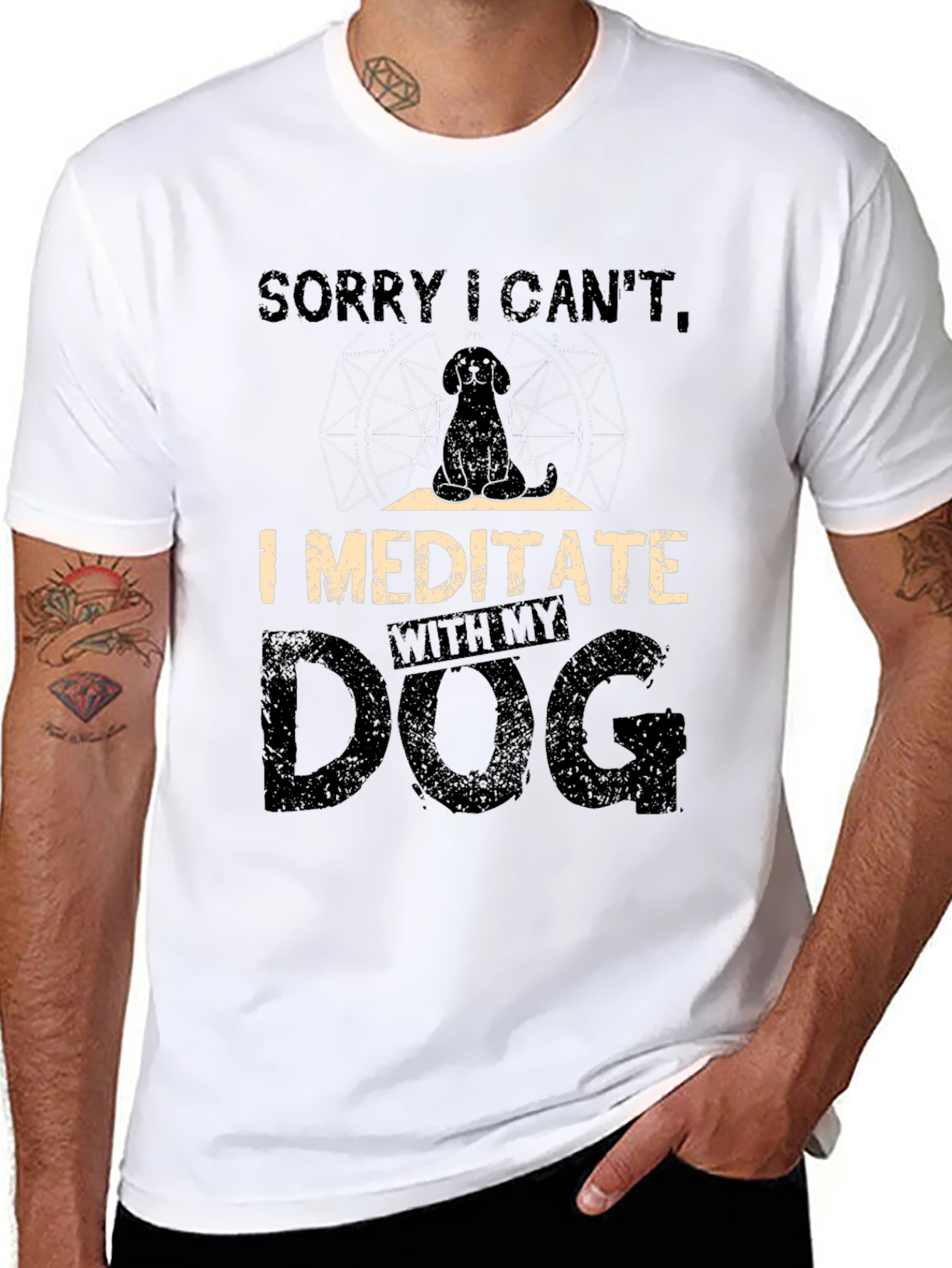 Meditate with My Dog T-Shirt - Black