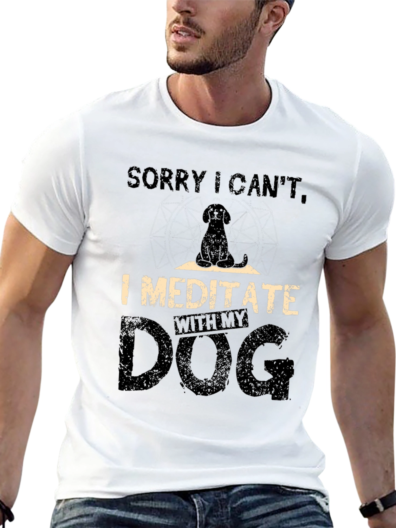 Meditate with My Dog T-Shirt - Black