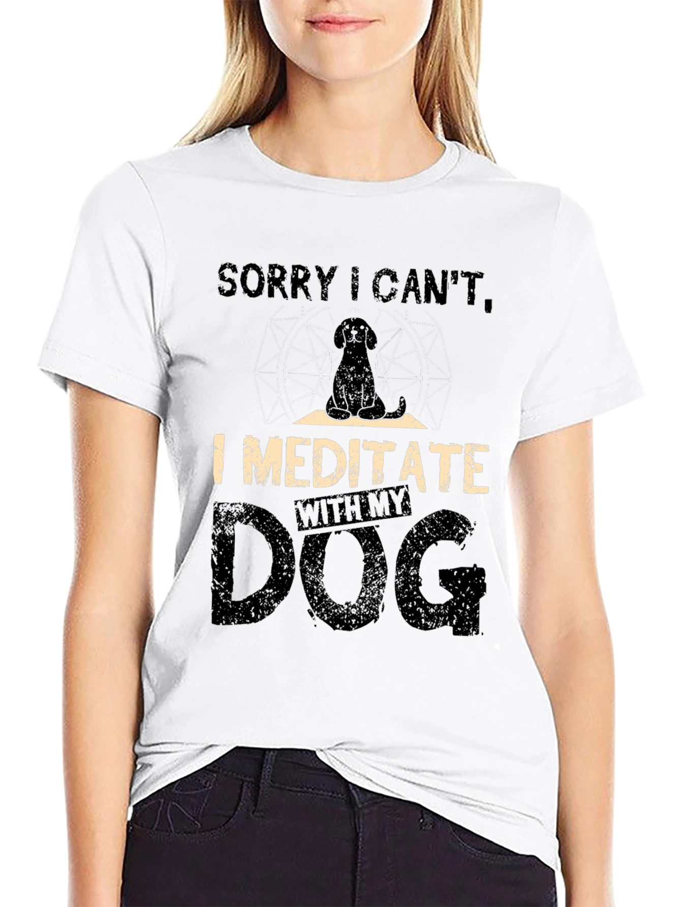 Meditate with My Dog T-Shirt - Black