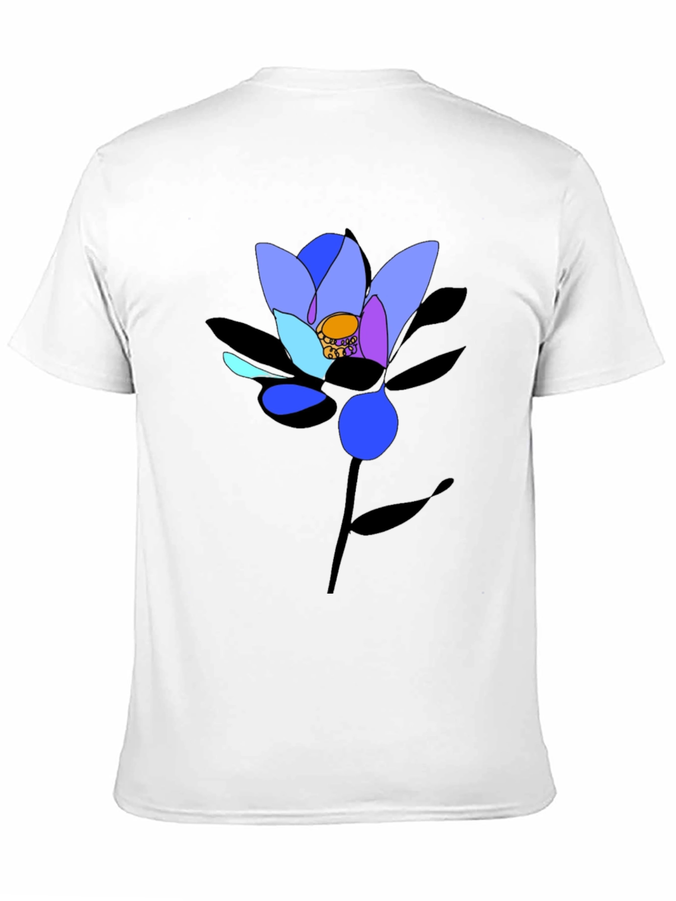 Abstract Floral Graphic Black T-Shirt