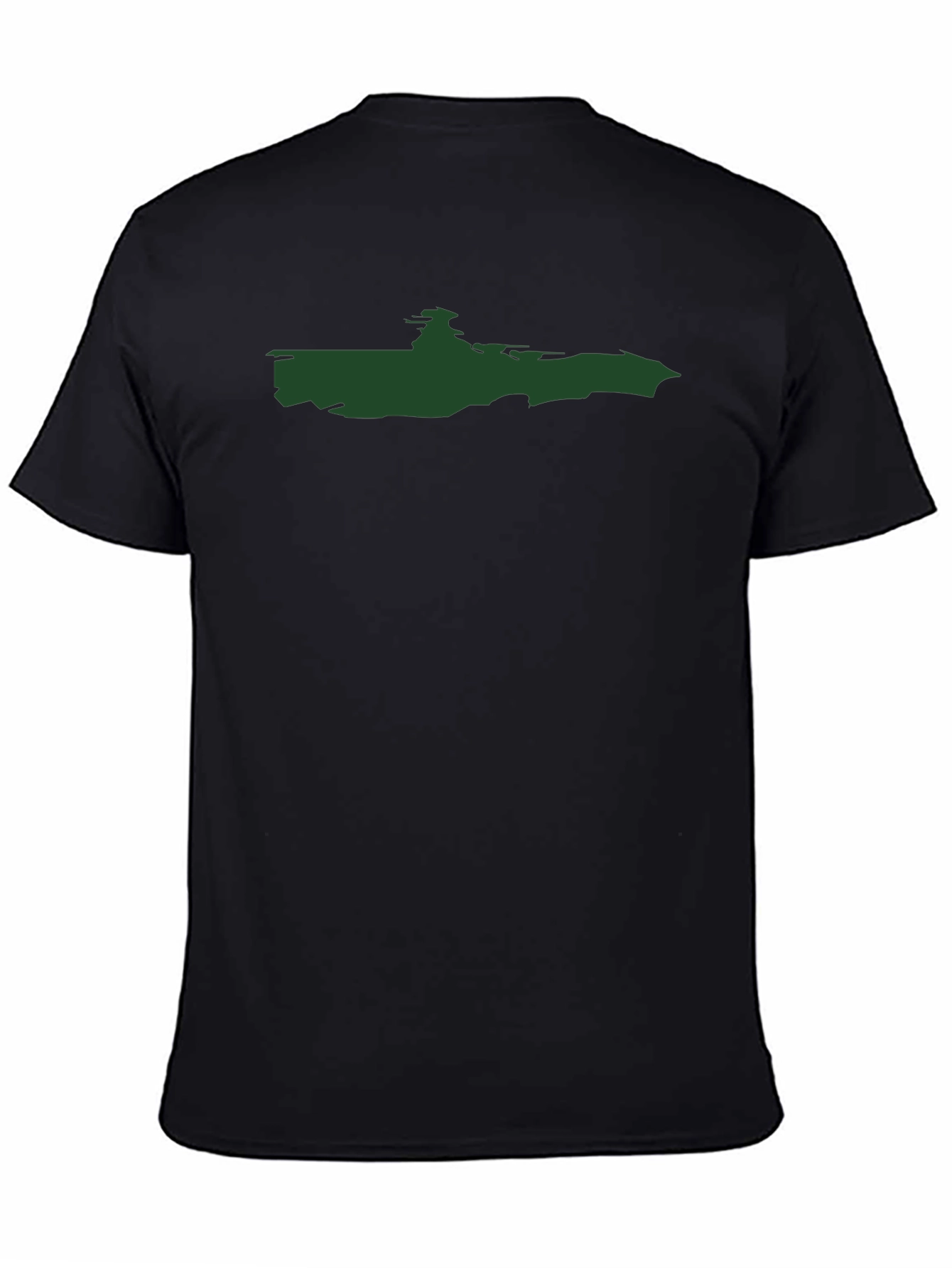 Black T-Shirt with Green Graphic Print