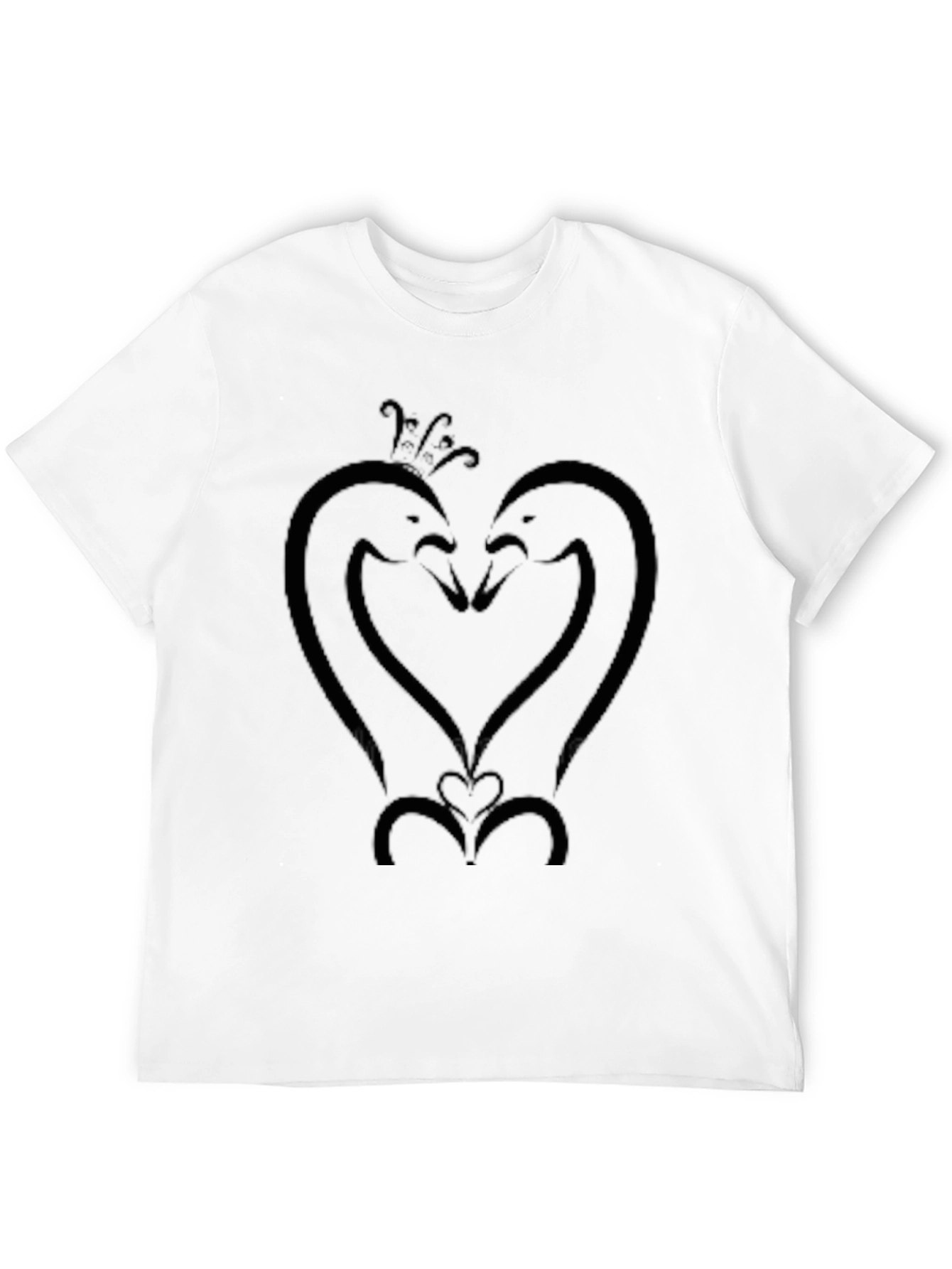 Swans Heart Graphic T-Shirt - Black