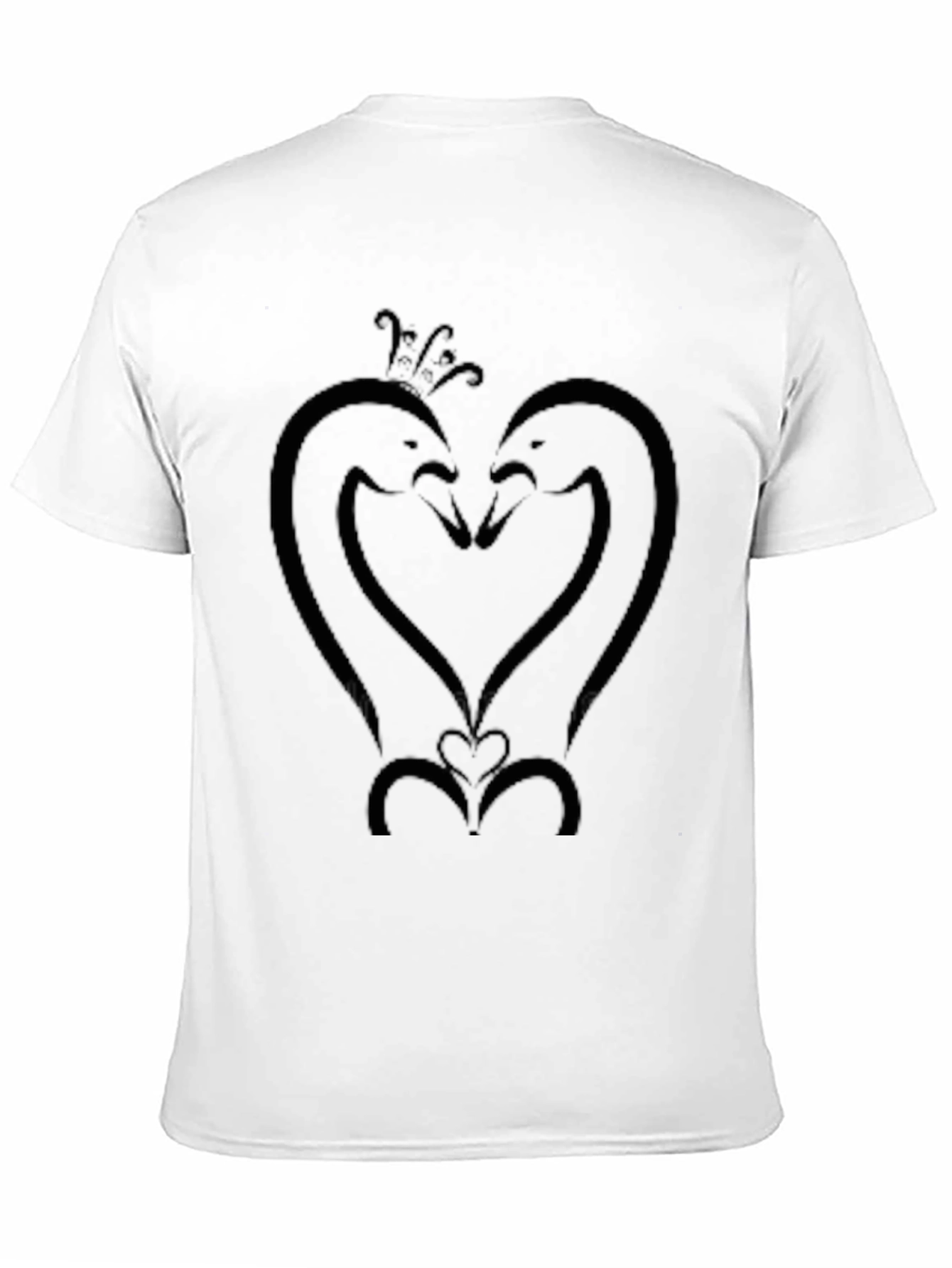 Swans Heart Graphic T-Shirt - Black