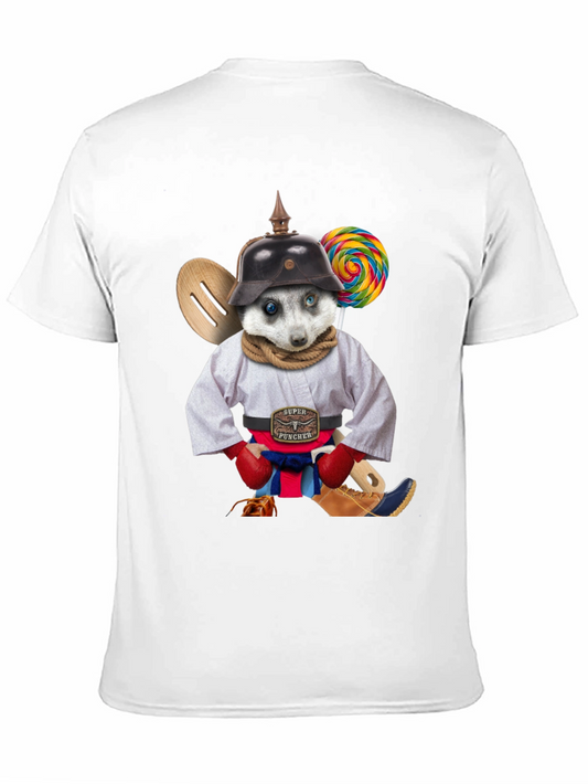 Quirky Animal Graphic T-Shirt - Super Puncher Meerkat