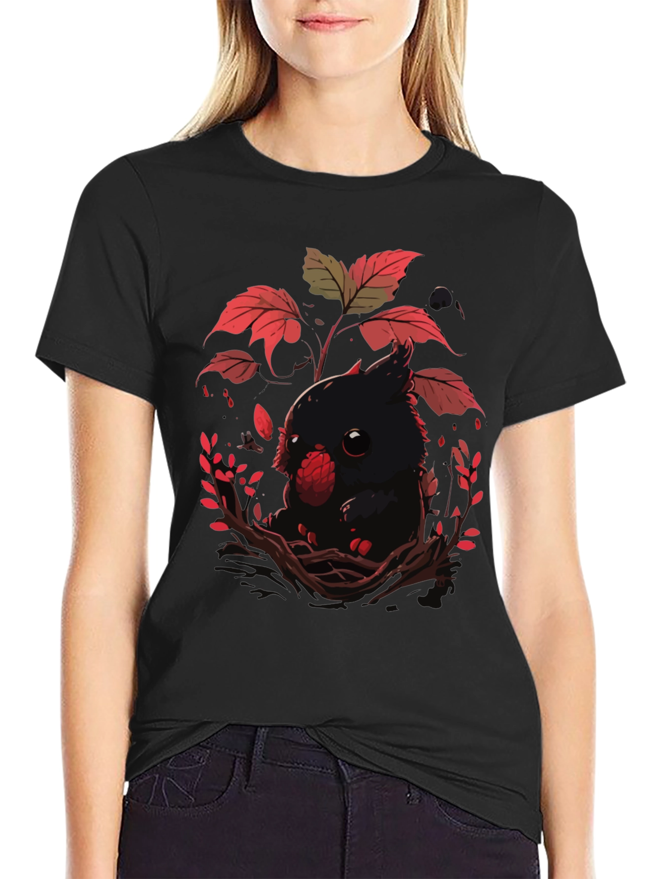 Cute Raven T-Shirt - Dark Academia Style