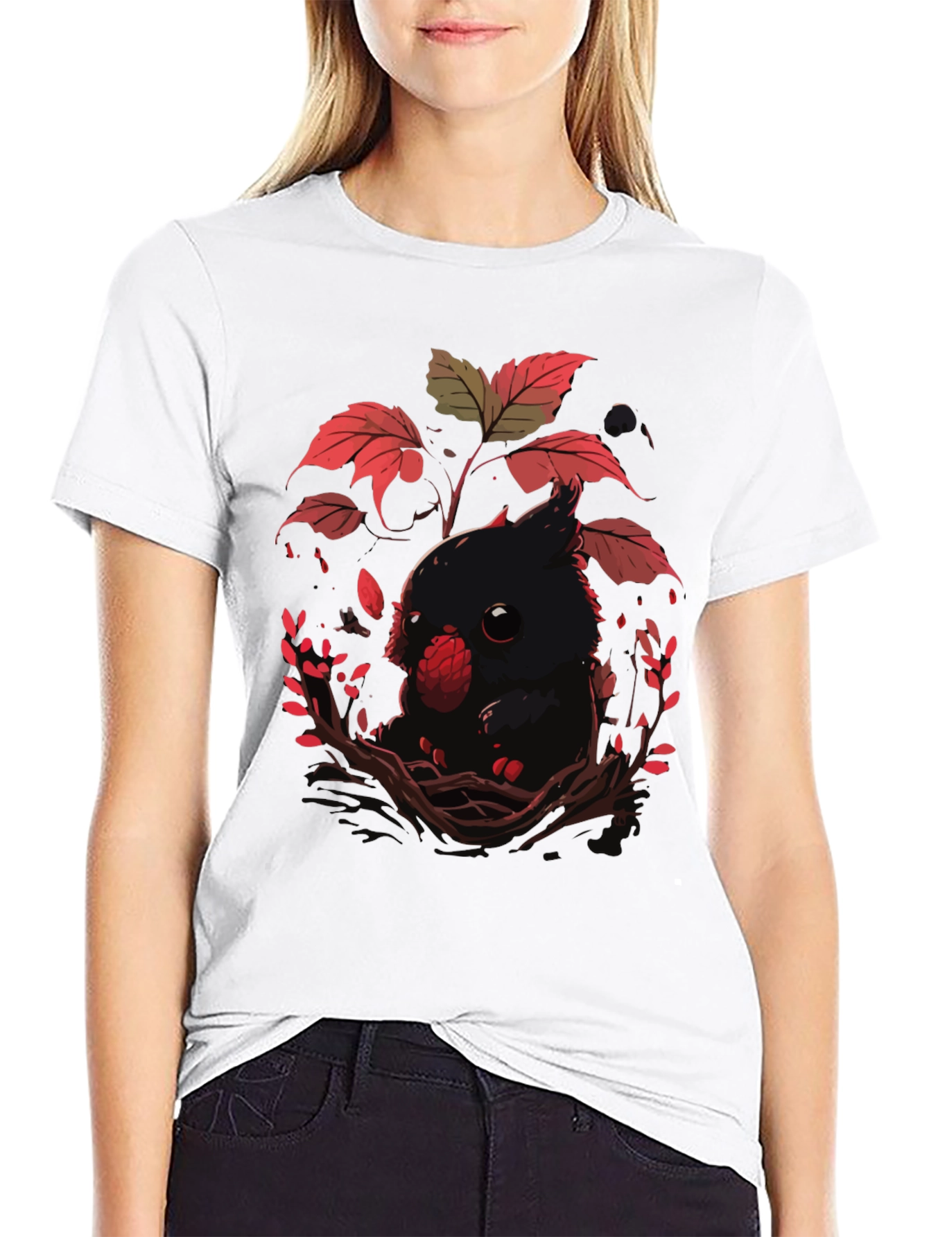 Cute Raven T-Shirt - Dark Academia Style