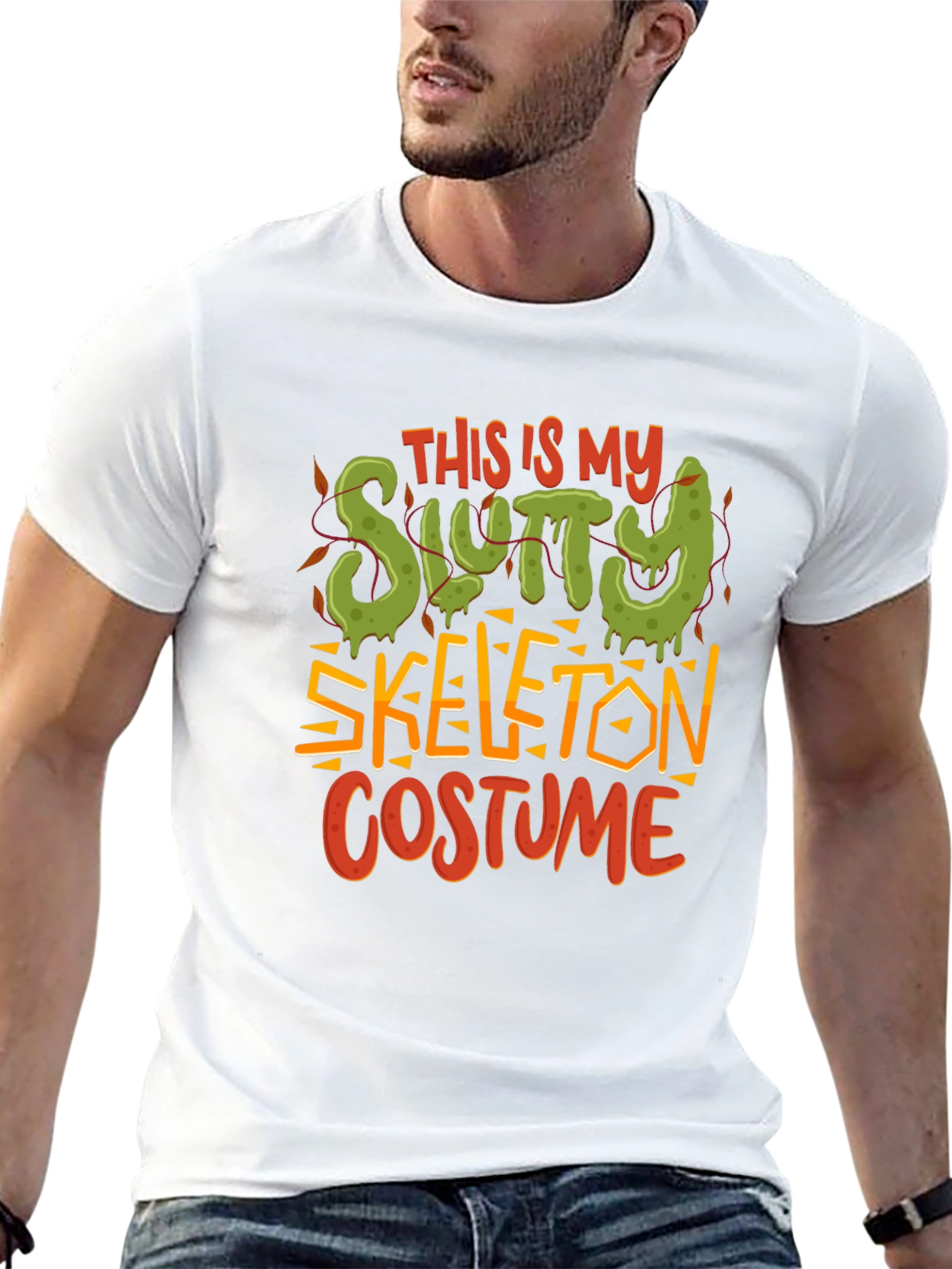 Slutty Skeleton Costume Graphic T-Shirt