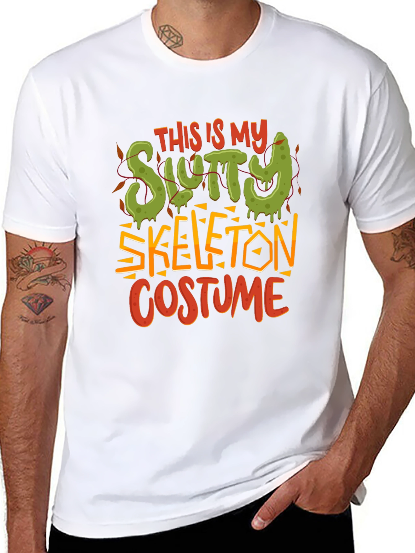 Slutty Skeleton Costume Graphic T-Shirt