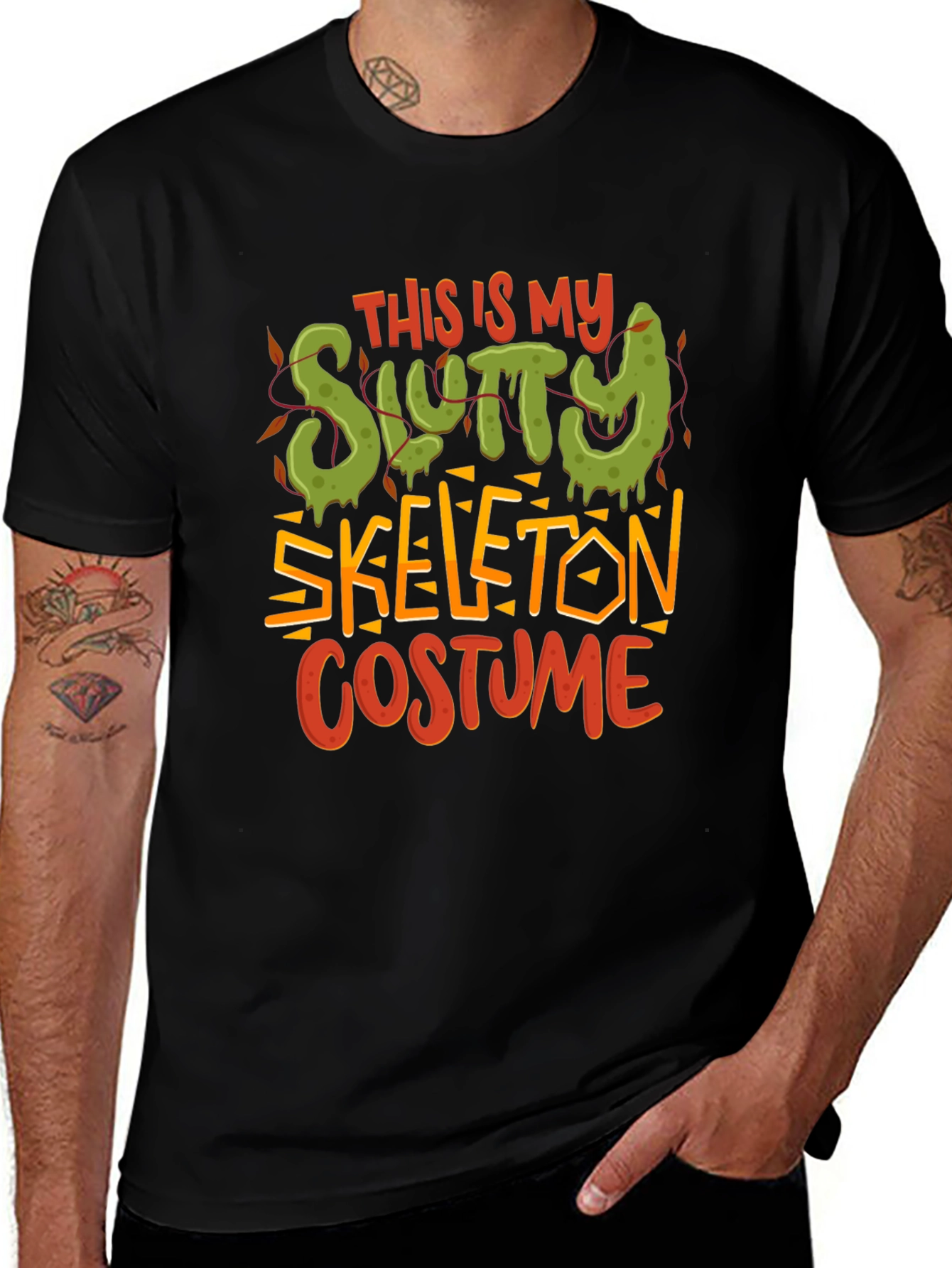 Slutty Skeleton Costume Graphic T-Shirt