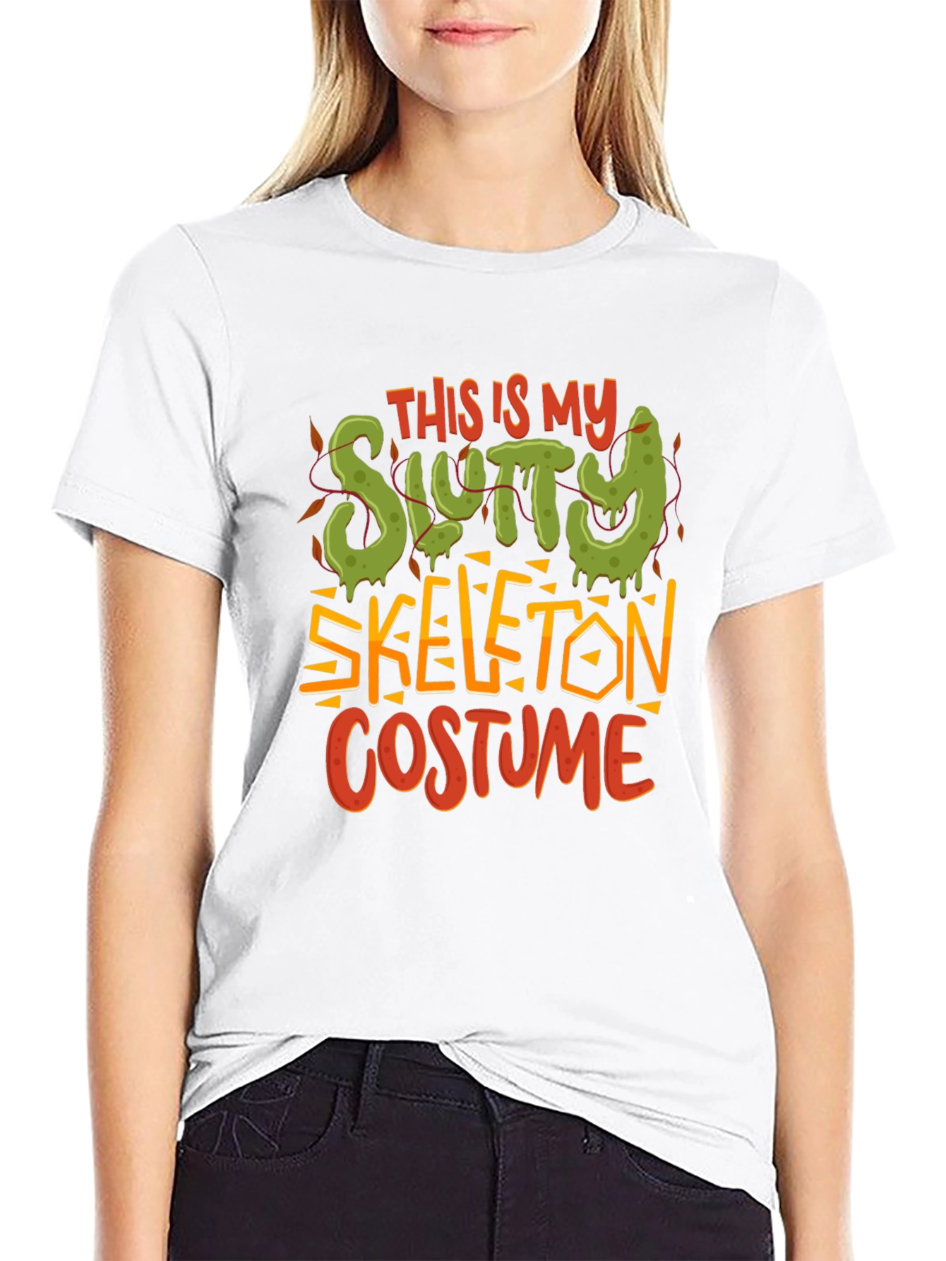 Slutty Skeleton Costume Graphic T-Shirt
