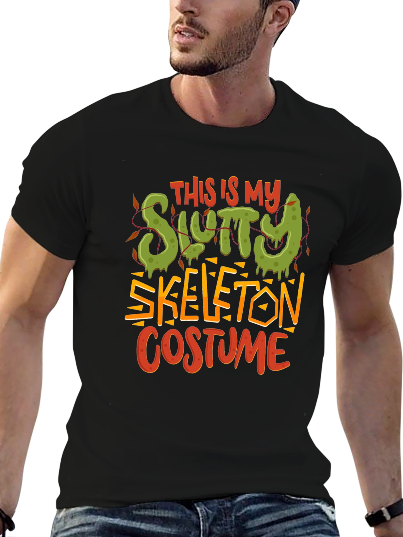 Slutty Skeleton Costume Graphic T-Shirt
