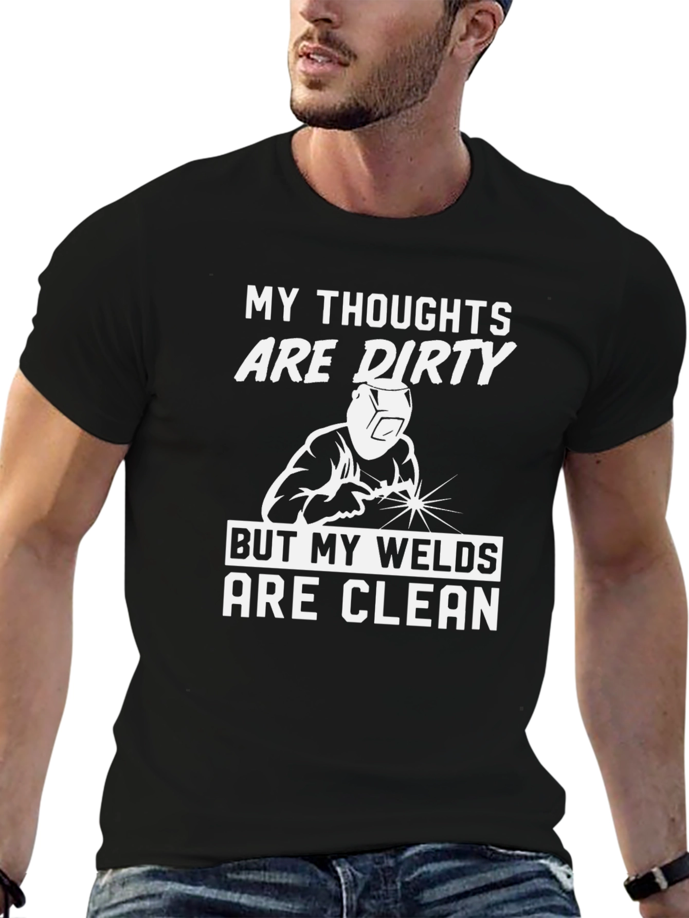 Funny Welder T-Shirt - Dirty Thoughts Clean Welds