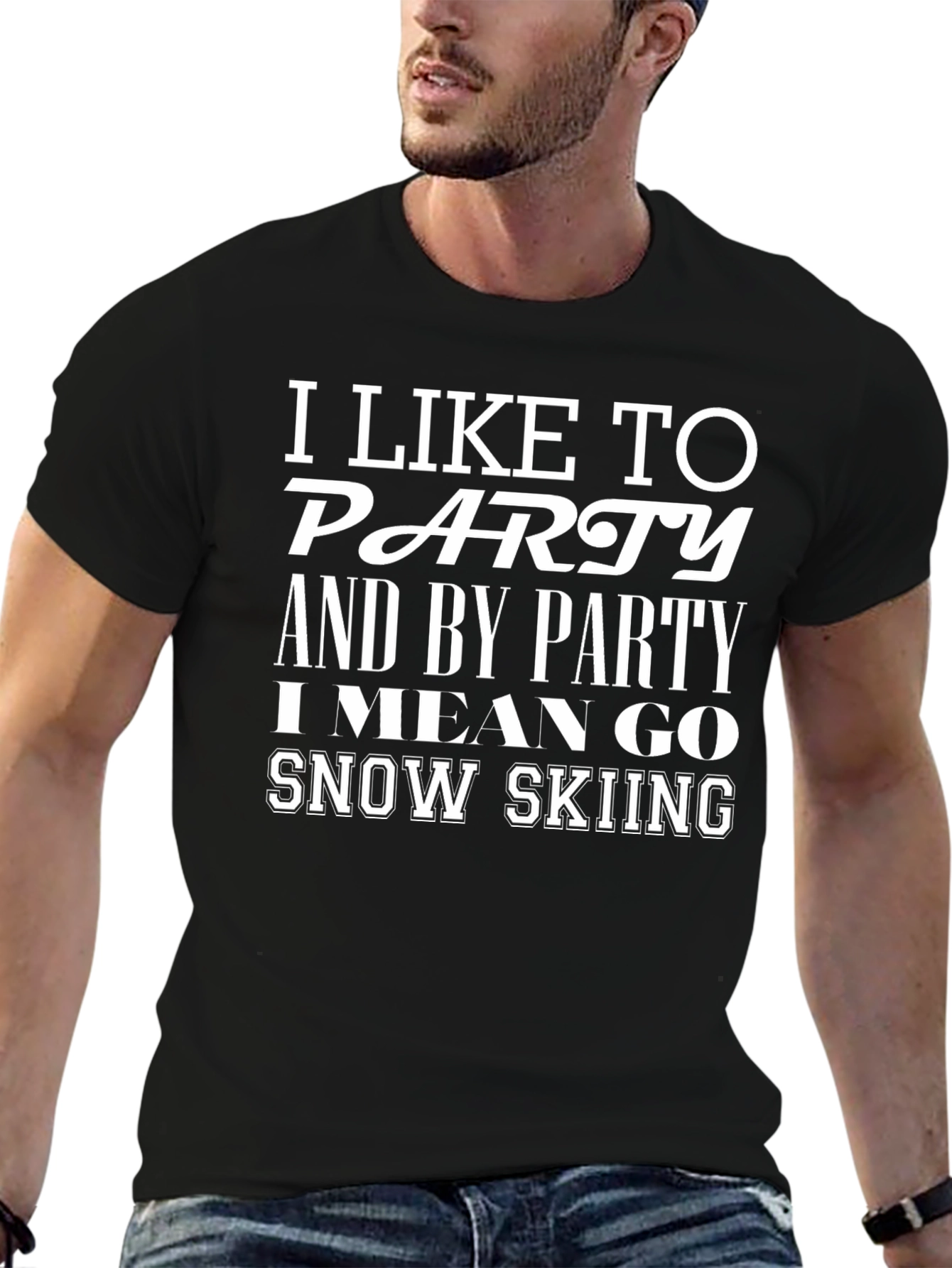 I Like To Party Snow Skiing Graphic Tee