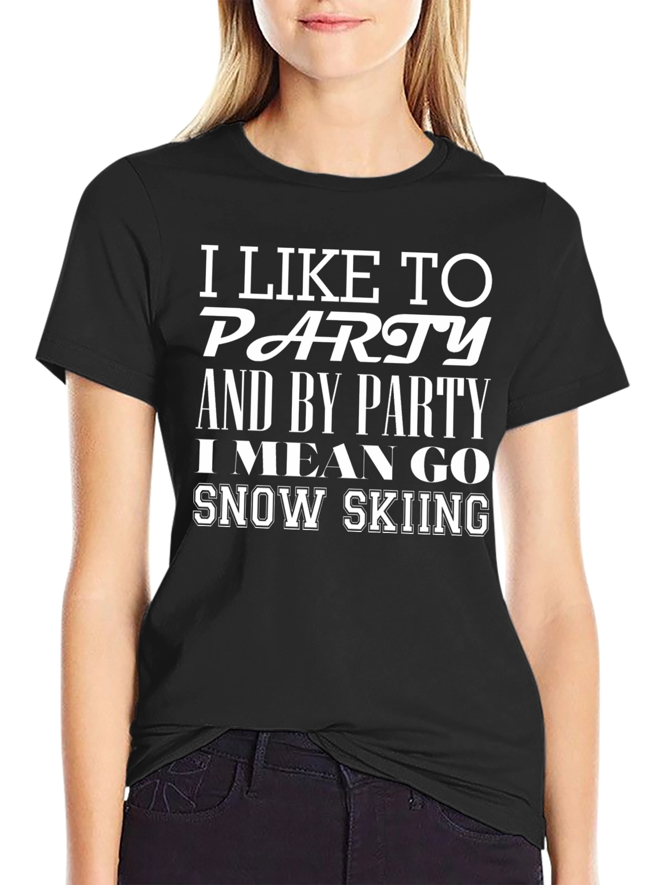 I Like To Party Snow Skiing Graphic Tee