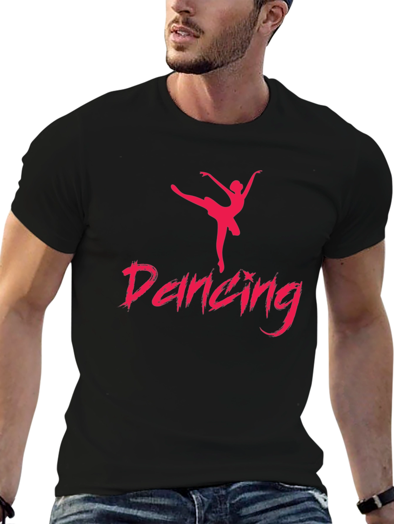 Dancing Silhouette Graphic Tee - Black