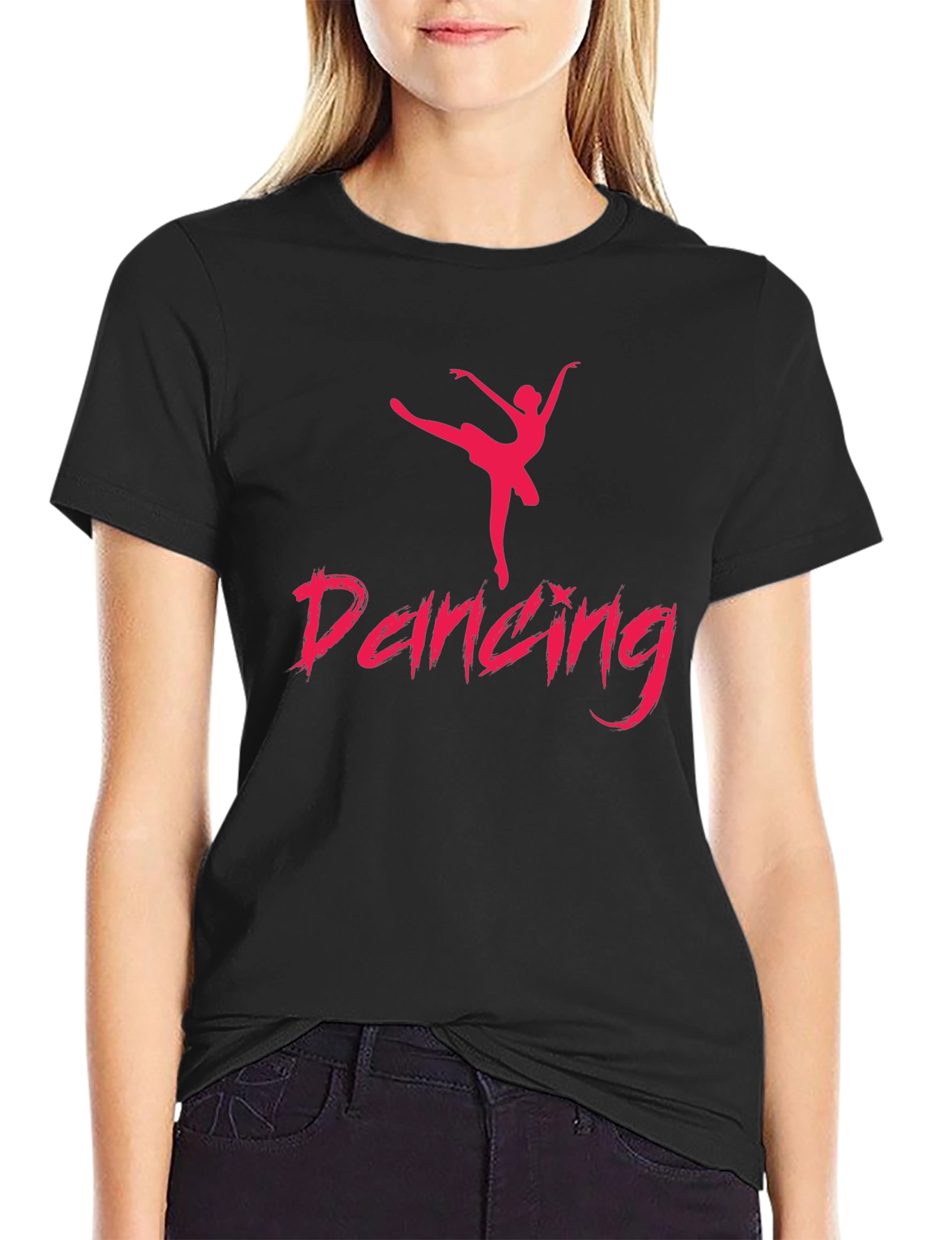 Dancing Silhouette Graphic Tee - Black